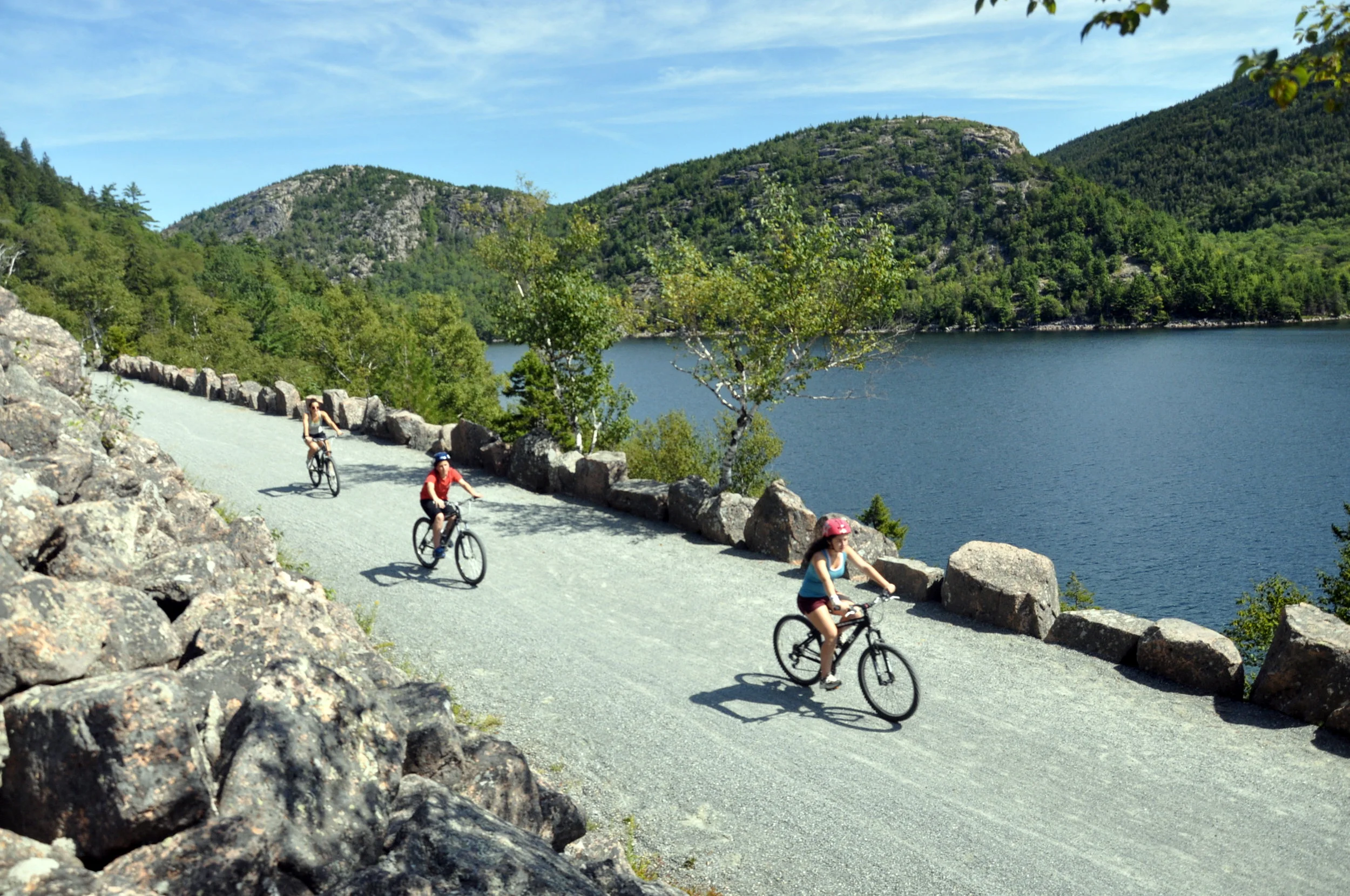Biking the carriage roads. Image from Acadia Bike; acadiabike.com.