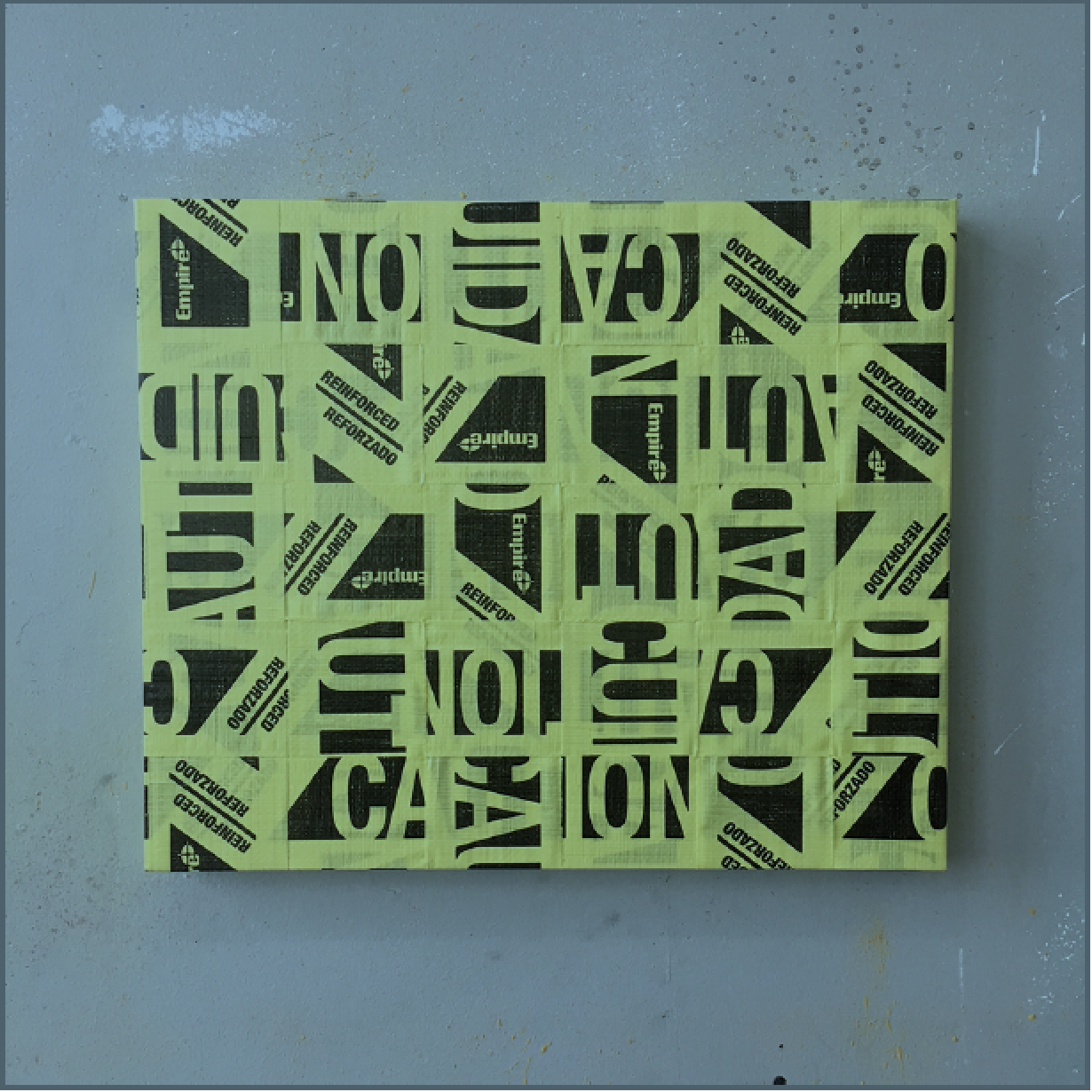 Caution/Cuidado, 2019 Mixed media collage, 15 x 18, $1,500