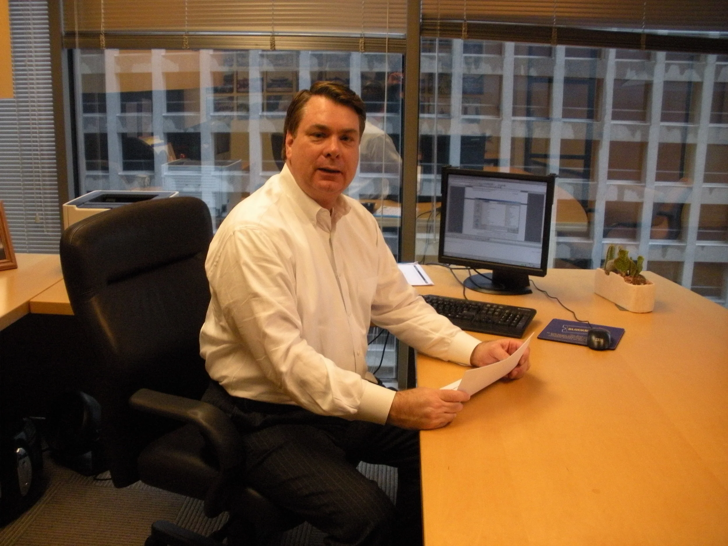 Early Morning Meeting Preparation in Downtown Houston