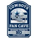 Dallas Cowboys Fan Cave Wood Sign 11" x 17"