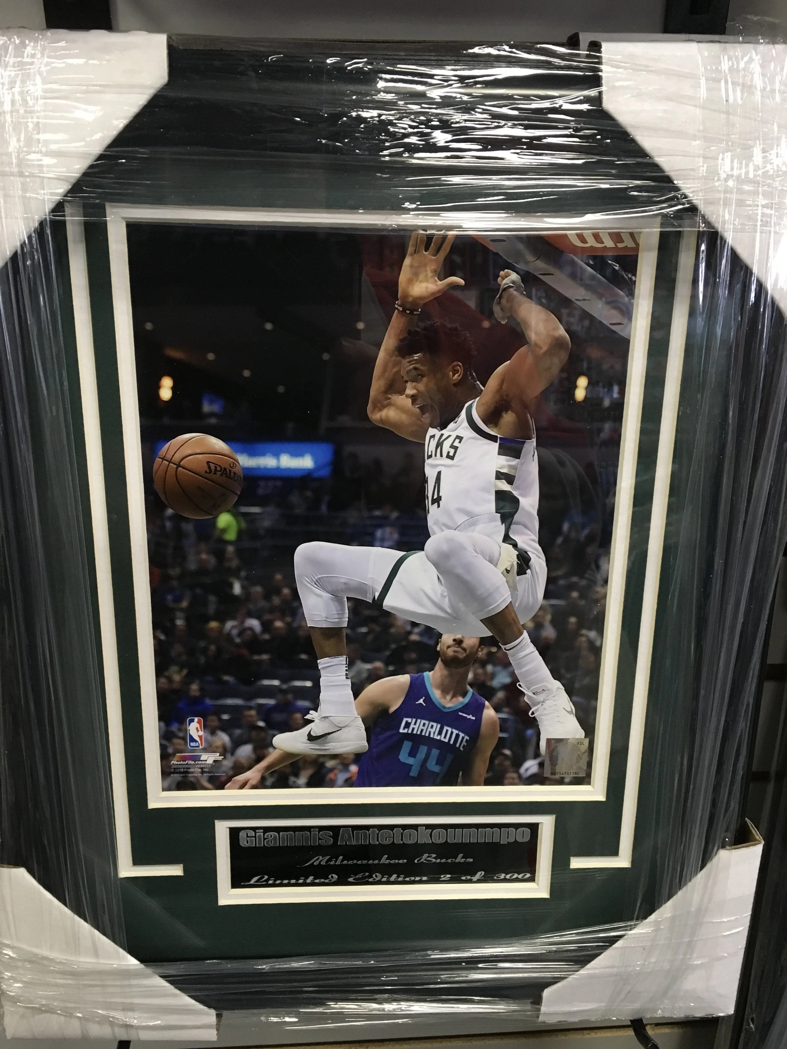 Giannis Antetokounmpo "The Greek Freak" framed & matted serial numbered picture