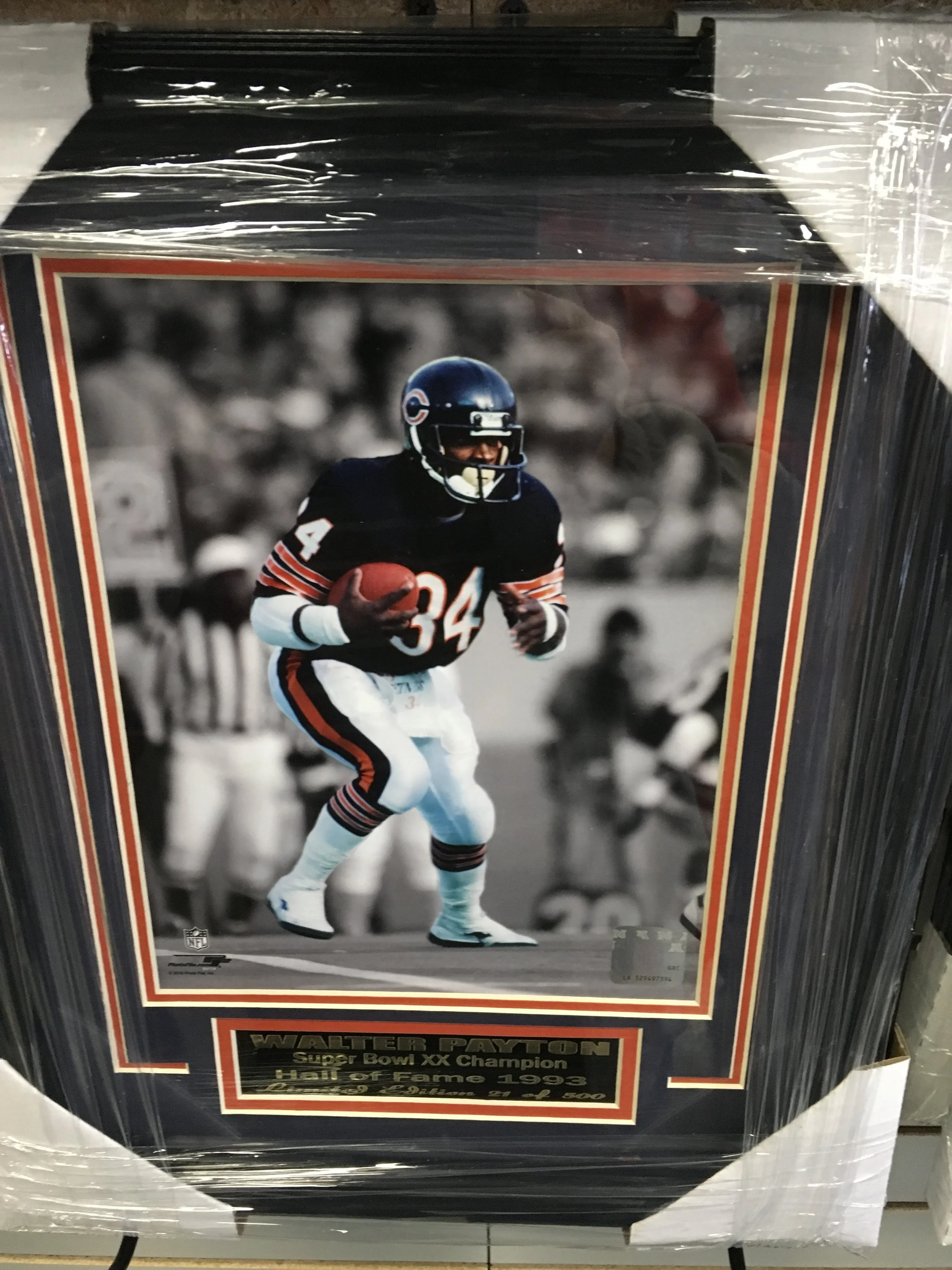 Walter Payton "Sweetness" Chicago Bears Framed Matted Serial Numbered Picture