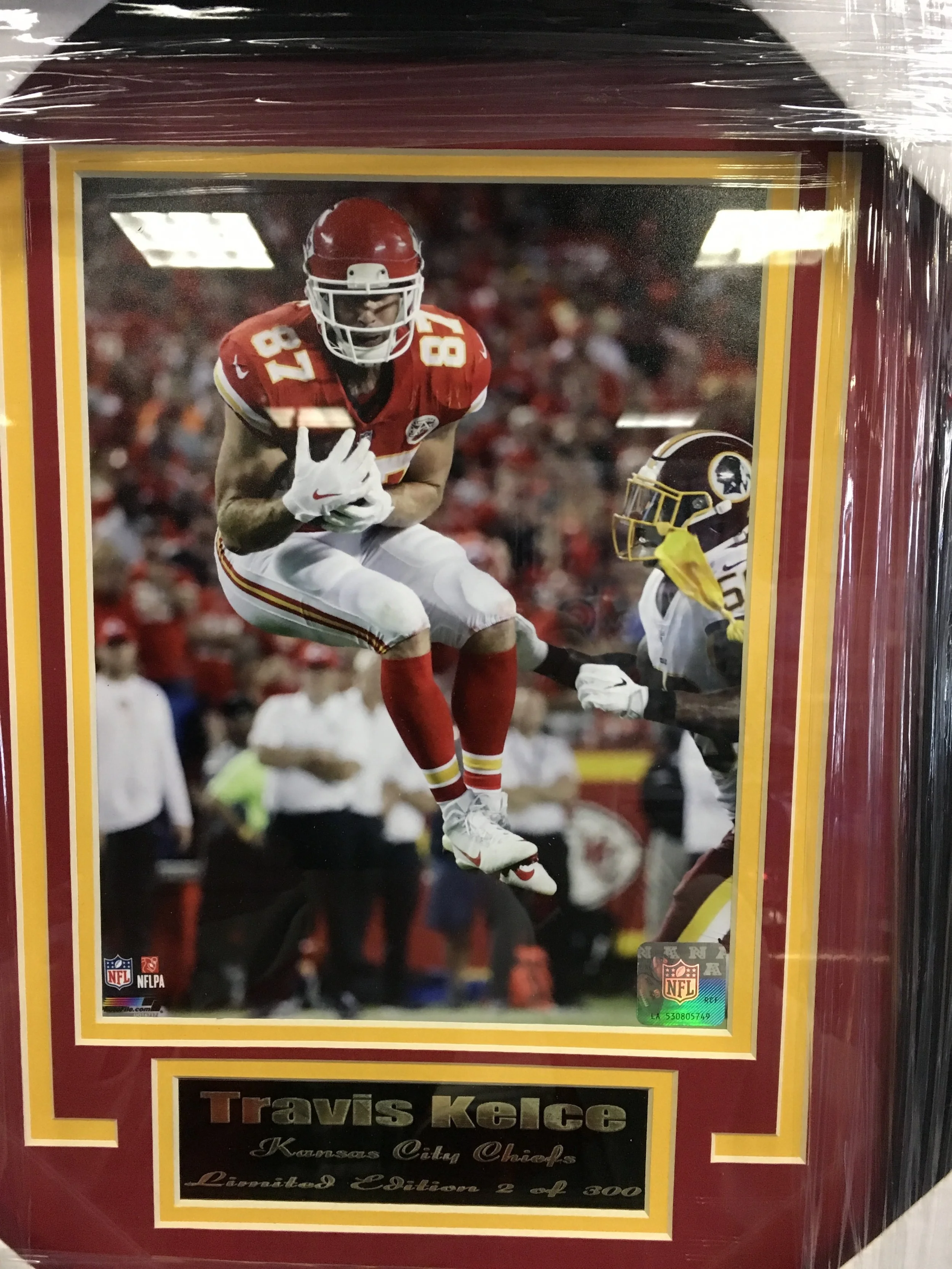 Travis Kelce Kansas City Chiefs Framed Matted Serial Numbered Picture