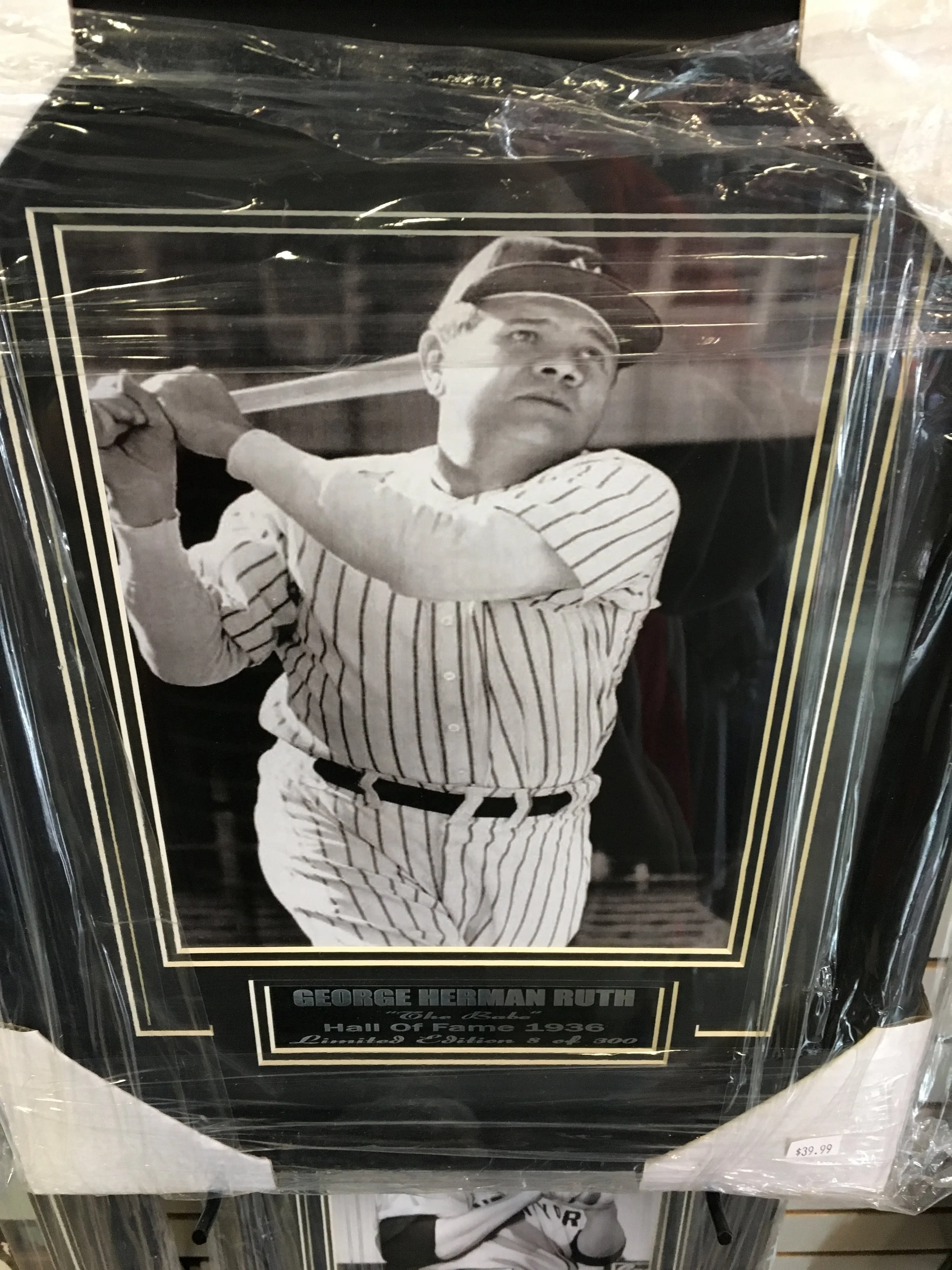 Babe Ruth New York Yankees Framed Matted Serial Numbered Picture