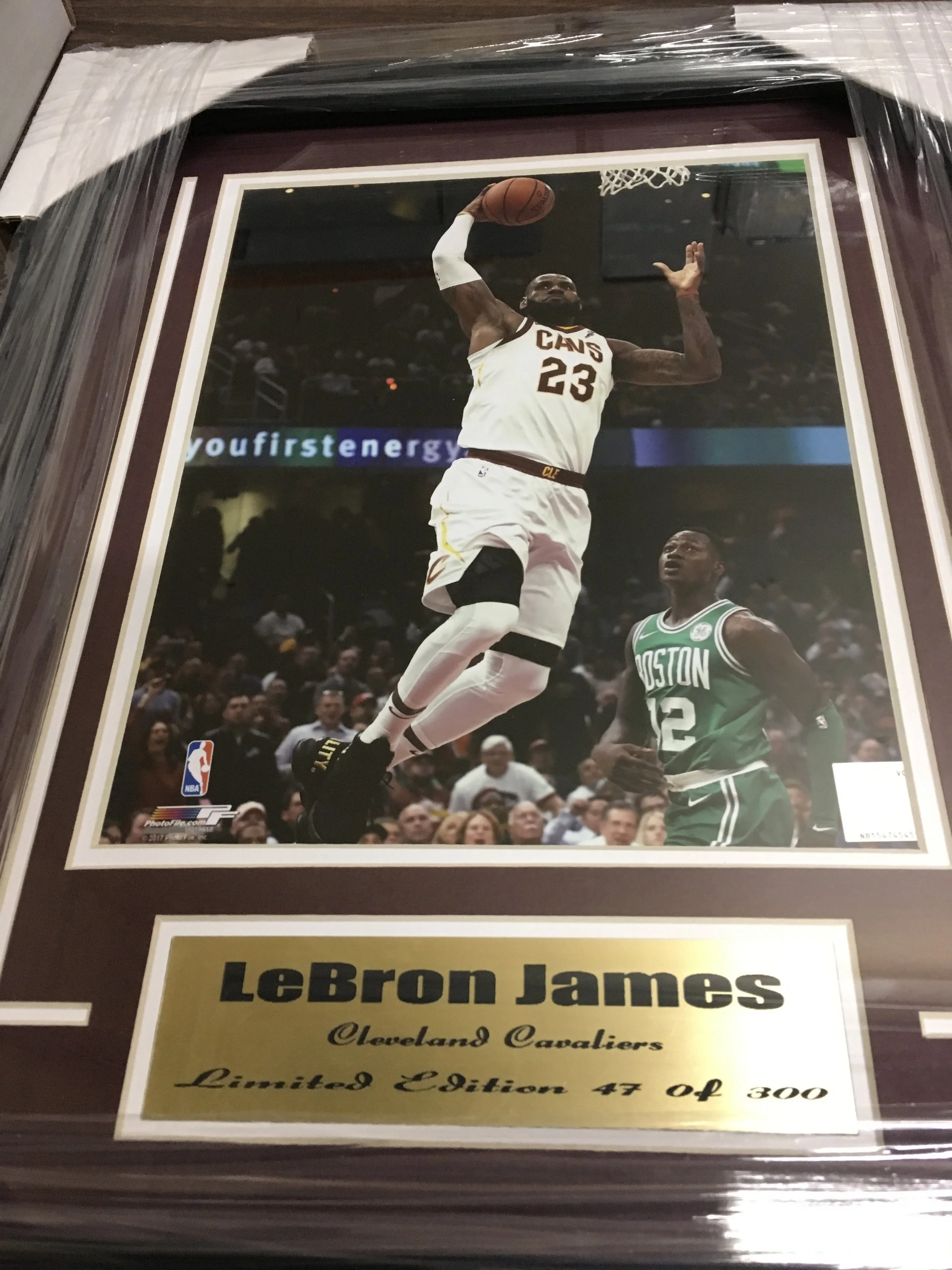 Lebron James Framed Double Matted Serial Numbered Picture