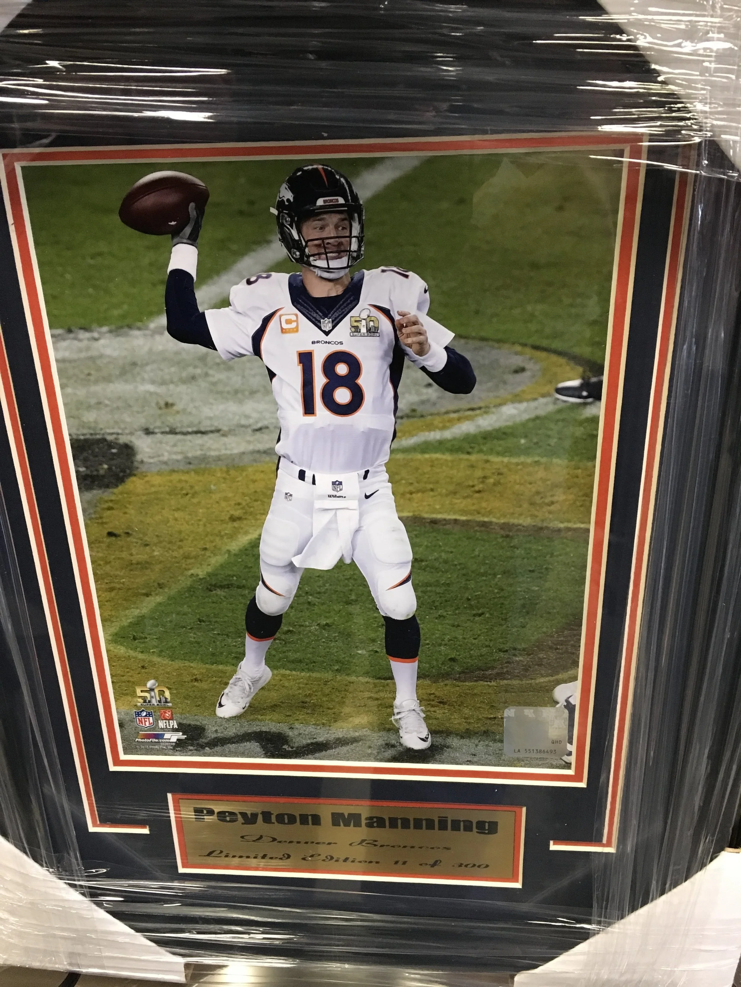 Peyton Manning Denver Broncos Framed Matted Serial Numbered Picture