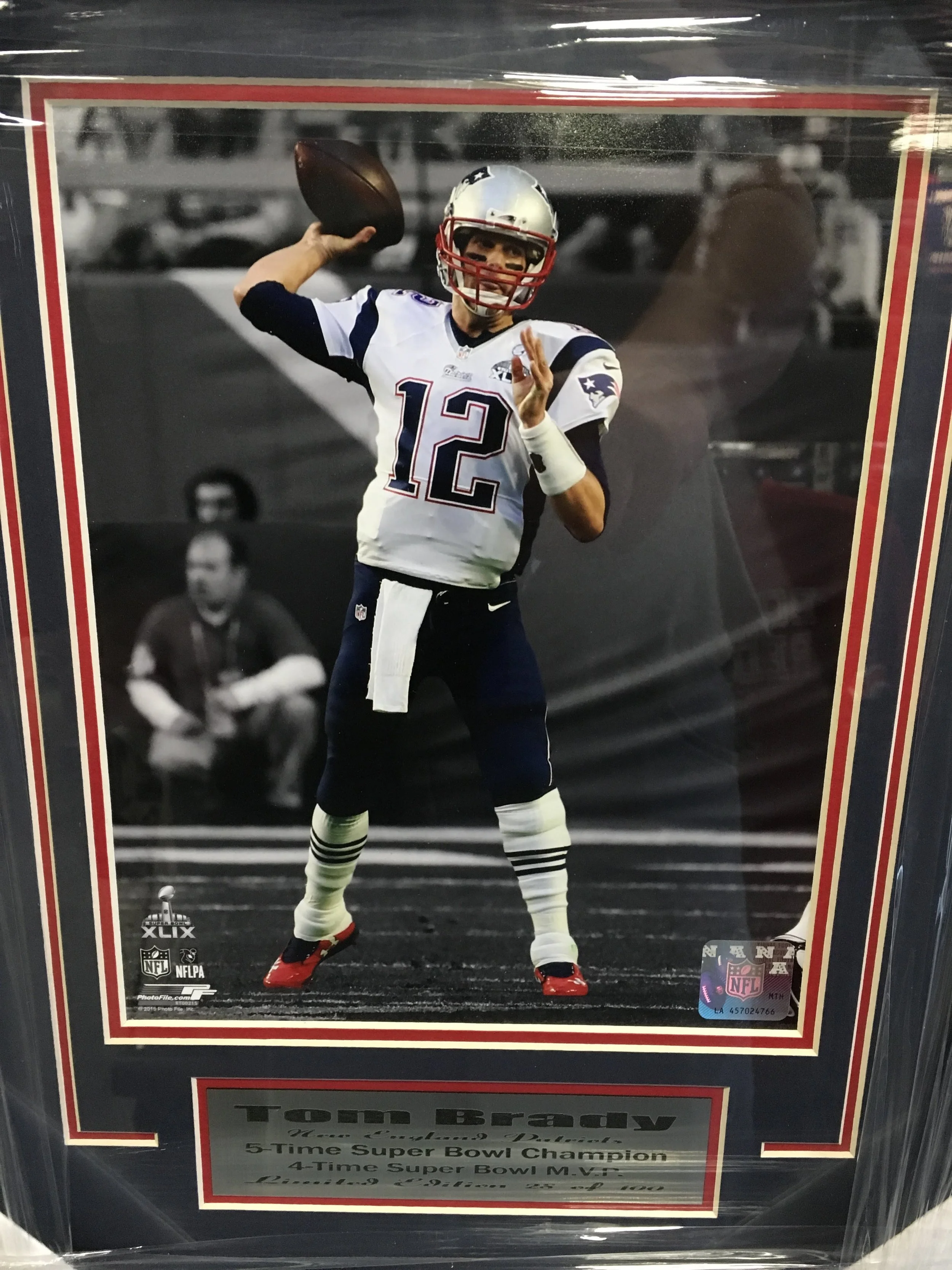 Tom Brady New England Patriots Framed Matted Serial Numbered Picture