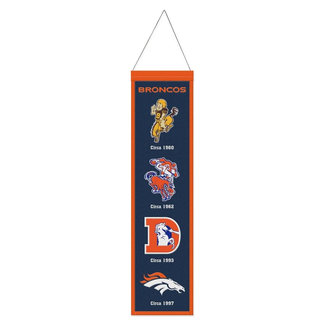 Denver Broncos Team Logo Heritage Wool Blend Banner