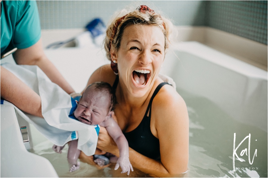 Natural Water Birth with Midwife