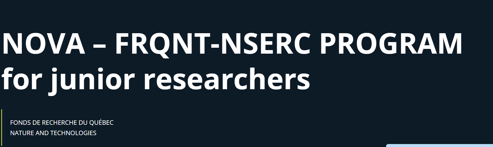 NSERC/FRQ-NT Nova