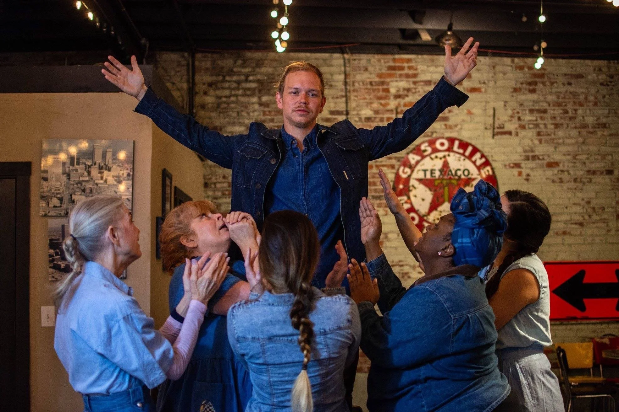The cast of “Denim Doves” by Adrienne Dawes, directed by Carly Conklin