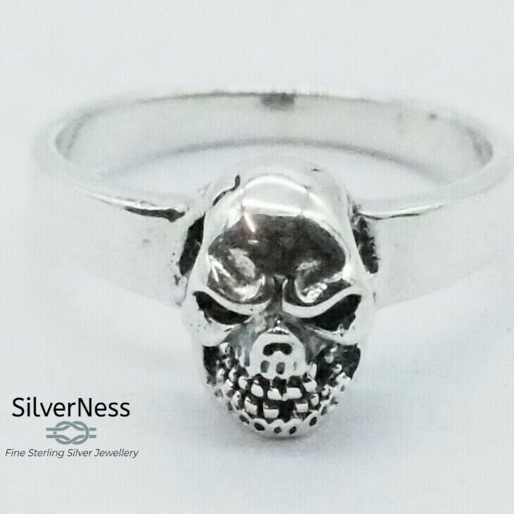 925 Sterling Silver SilverNess Men's Jewellery Skull Ring 