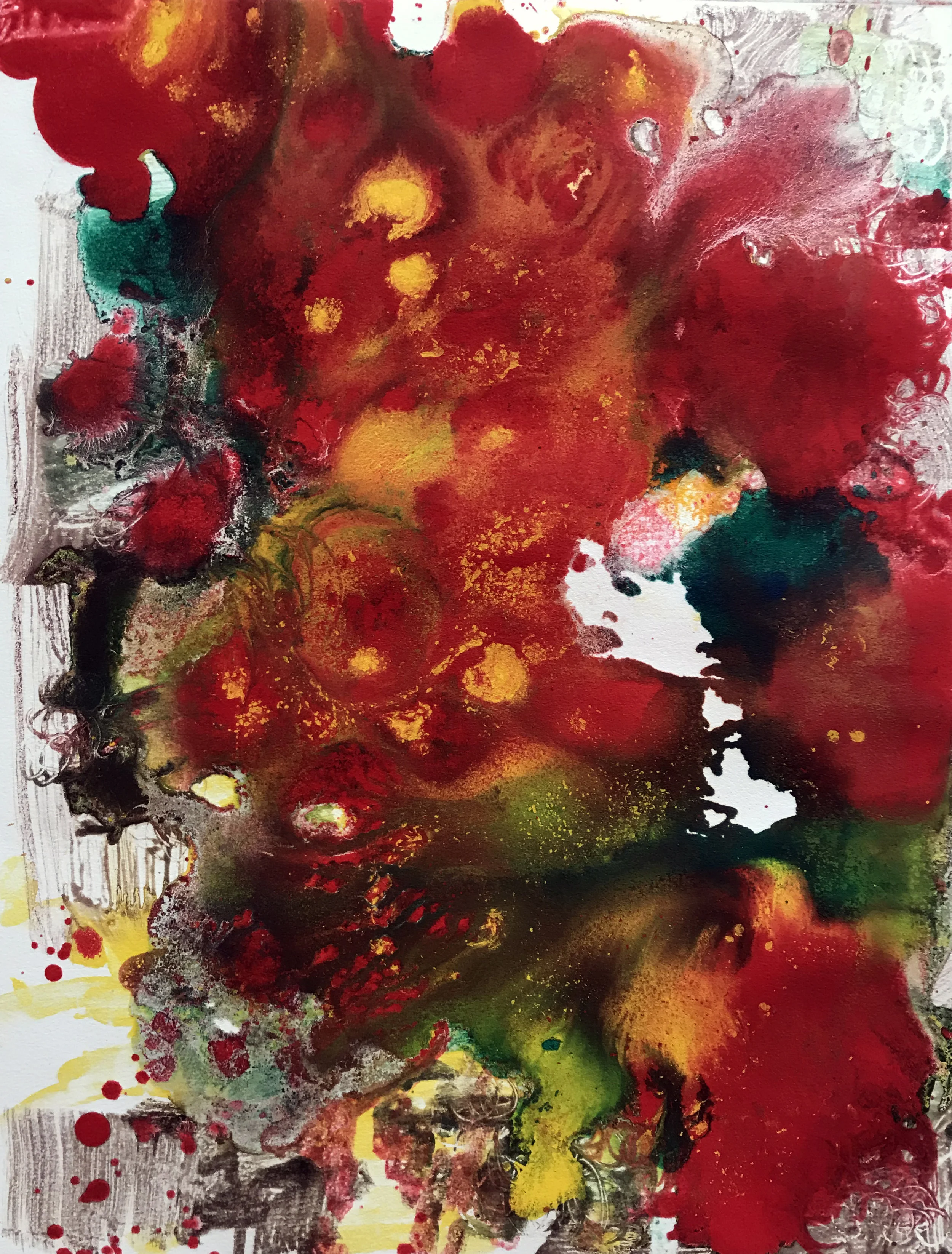Big Red water-based monoprint