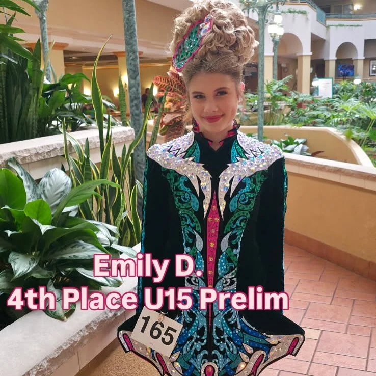 Great dancing today from Emily at the Carolina Fall Feis!

4th place U15 Prelim

Keep up the hard work!!