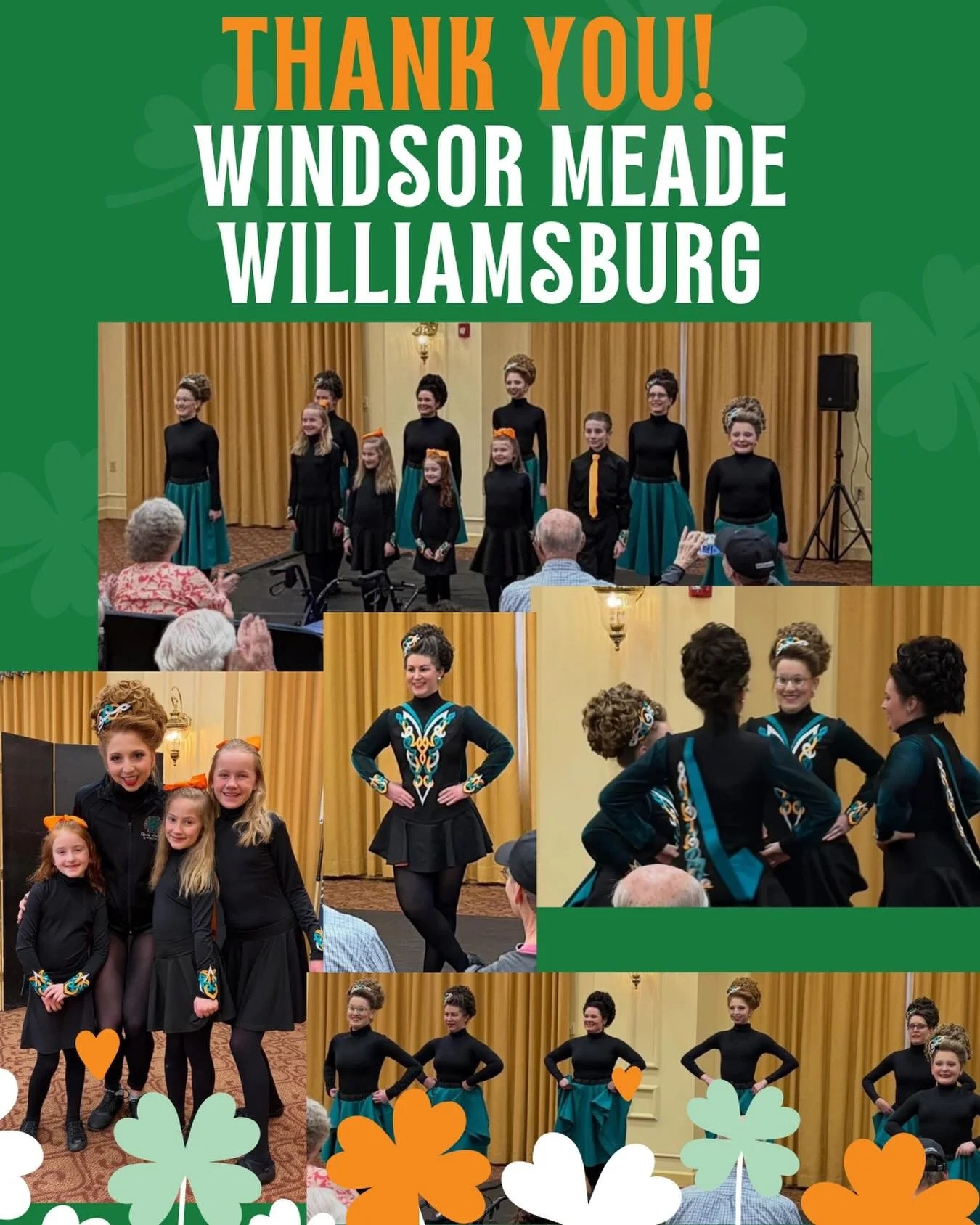 A wonderful afternoon at Windsor Meade Williamsburg! 💚🤍🧡

Our WB dancers started their March performances today for the residents at Windsor Meade and did an amazing job. The crowd loved it and so did we! What a great way to start our show week!!
