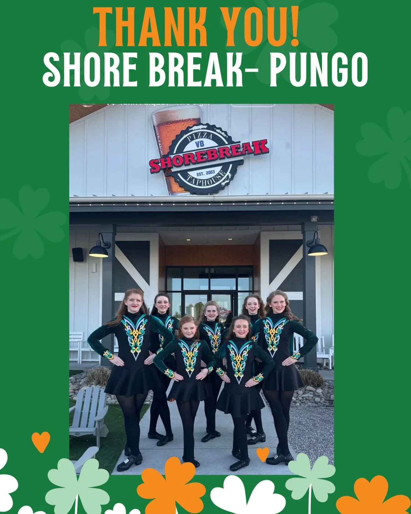 Feeling Lucky on Friday 13th! ☘️

Great dancing today from our VB dancers at Shore Break Pungo. Thanks @pungoshorebreakvb for having us! 

Always looking beautiful in our @primedressdesigns 🥰