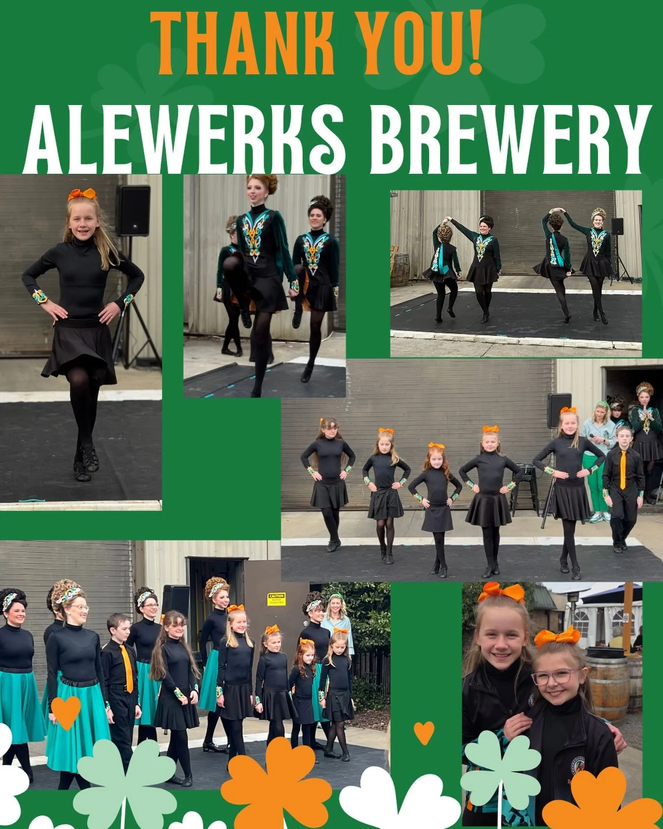 Continuing the WB tour at Alewerks!! ☘️🍻

Our WB grade dancers joined us at Alewerks and did a fantastic job. The crowd loved all the dancing! 

Thank you @alewerks for hosting! ❤️☘️