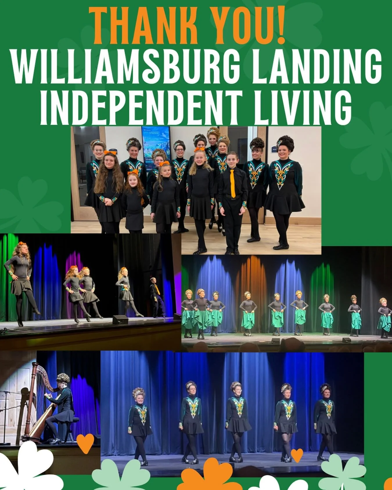 Wow! What a great evening at Williamsburg Landing dancing at their beautiful new theater!! 

We are so honored to perform for the residents @williamsburglanding for another year!! Thank you so much for having us. We loved dancing on the stage 🤩

Tha