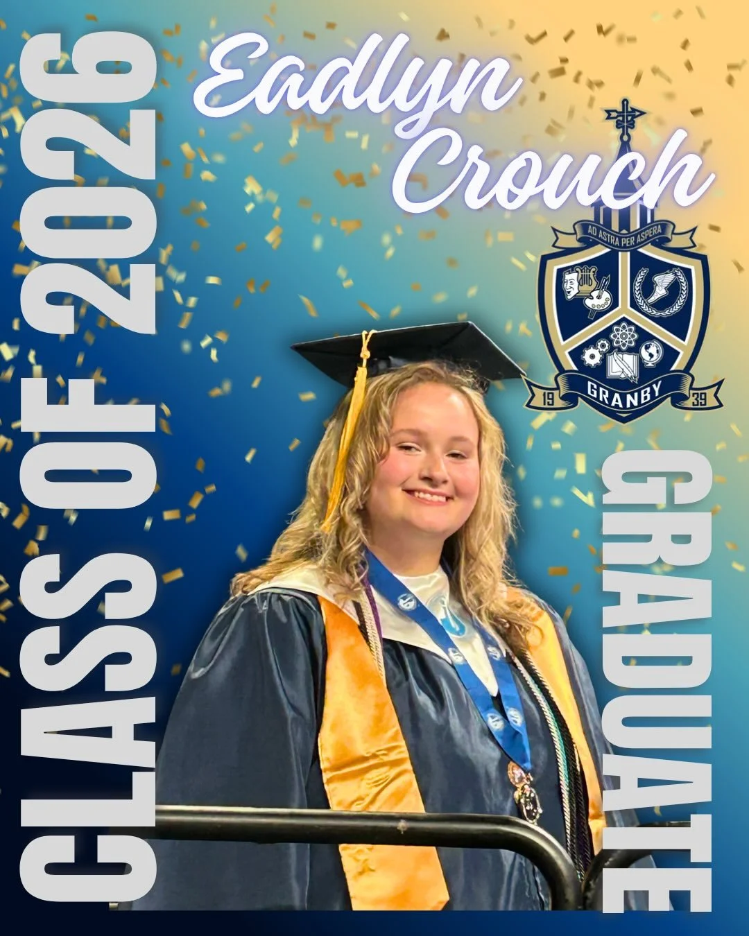 🎉 Congratulations to Eadlyn Crouch on graduating from Granby High School! 🎉

Not only did she graduate with Honors, but she is also an International Baccalaureate candidate! 🌟📚

Eadlyn has been a beloved part of our Rhodes Academy family. We are 