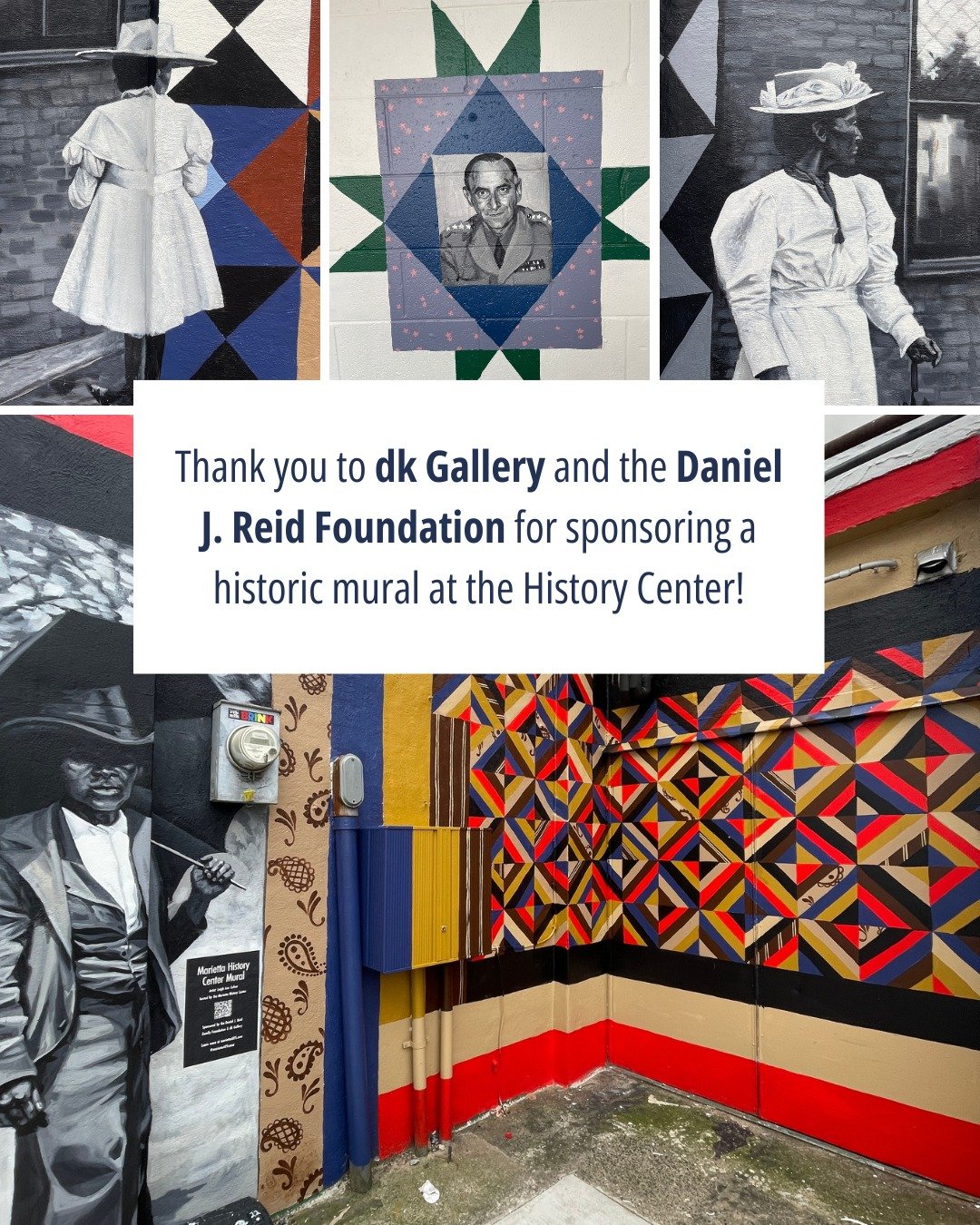 Thank you, @dkcontemporarygallery and the Daniel J. Reid Foundation! Your sponsorship has paved the way for an extraordinary new mural by beloved Marietta artist, @leighannculver.

#mariettaartscene #murals #mariettahistory