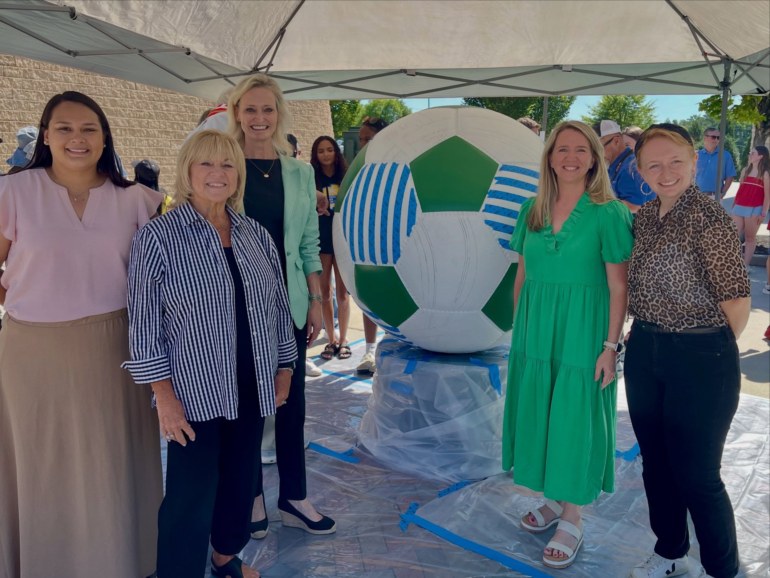 Still smiling ear to ear thinking about our community coming together this week to bring public art to Franklin Gateway. From wrapping the soccer fields in a burst of color to helping paint a sculptural soccer ball in celebration of the world&rsquo;s