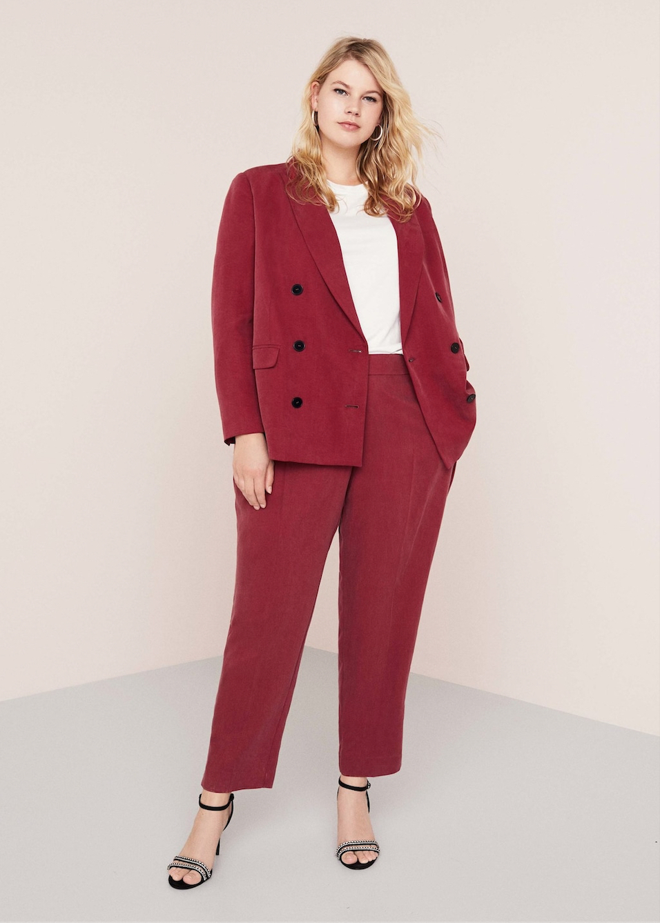   Violeta By MANGO corduroy suit jacket, $99.95    Violeta By MANGO corduroy pants, $69.95  