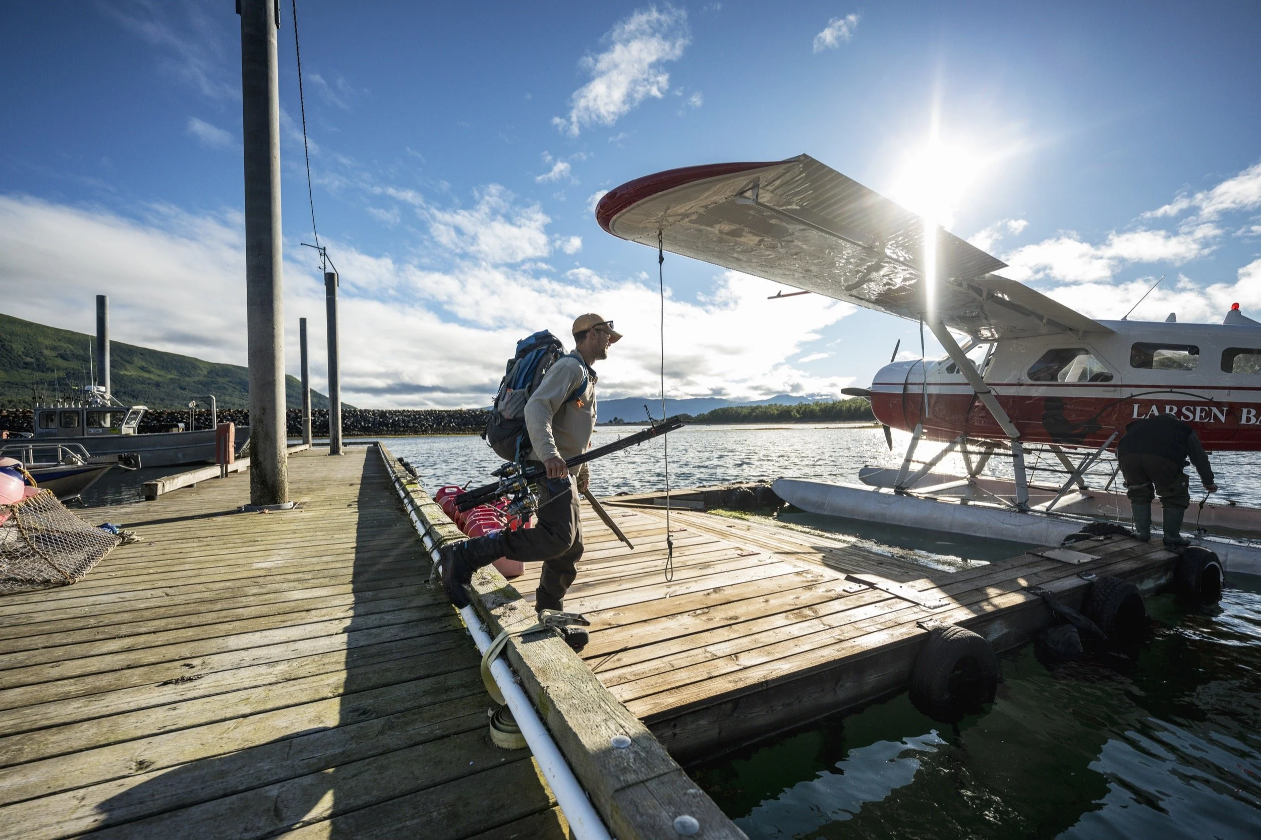 Boarding Small float plane