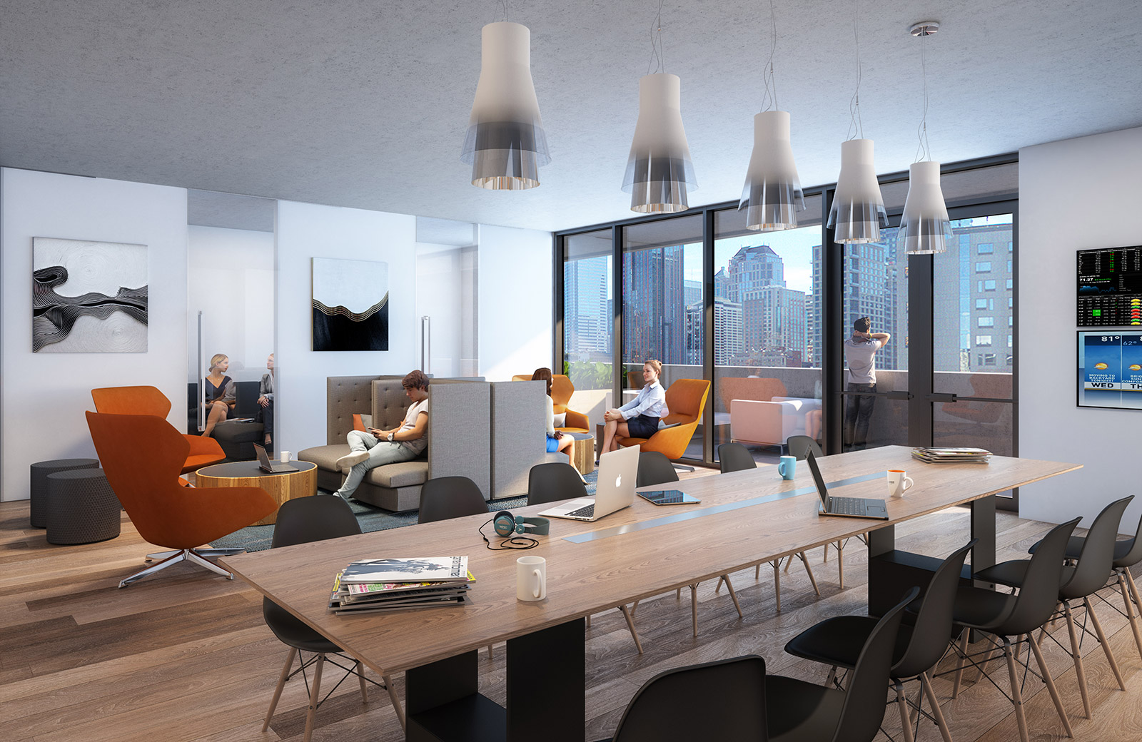 NEXUS (above) is bringing amenities to a whole new level with services in the lobby and on the 7th and 41st floors.
