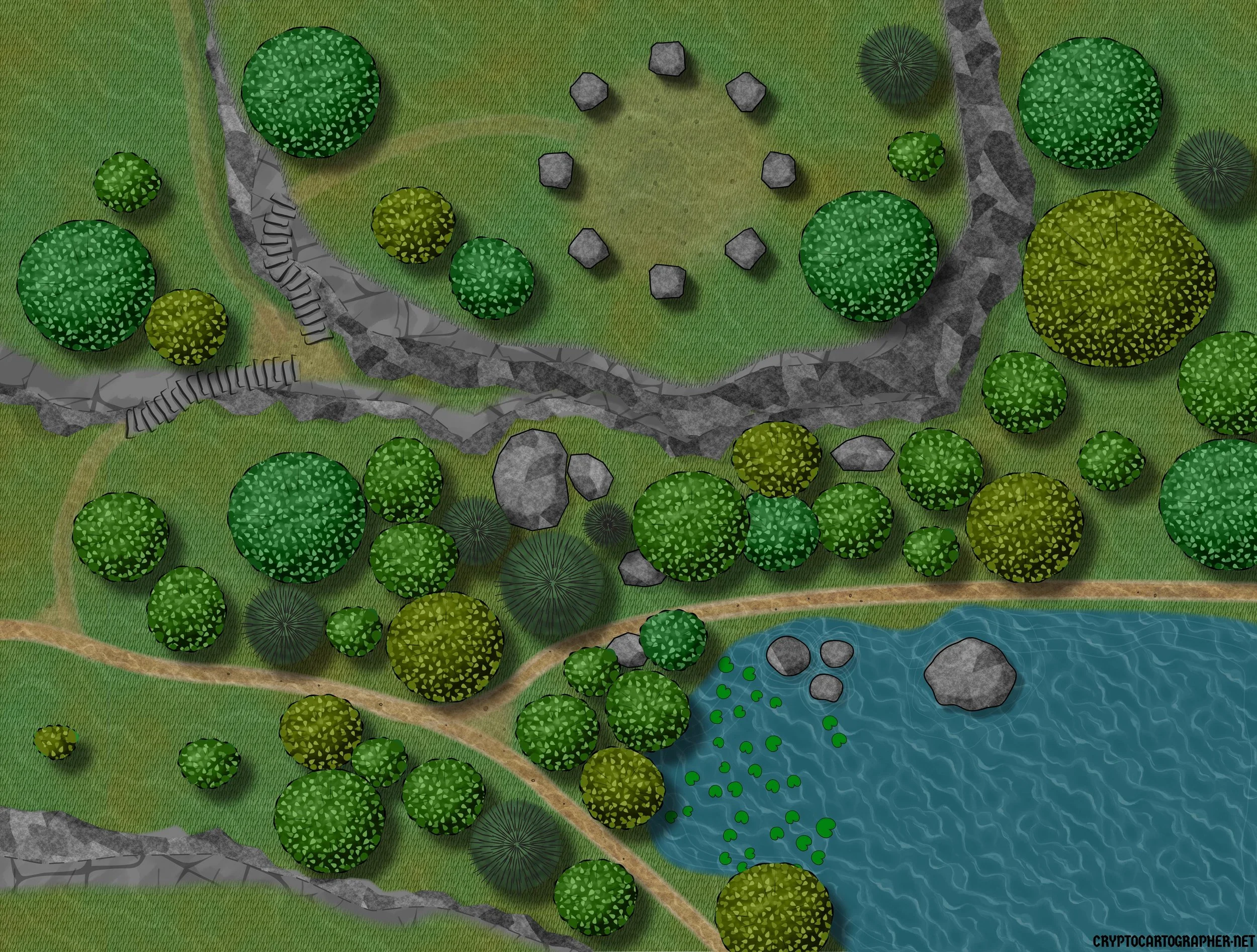 Standing stones map: day