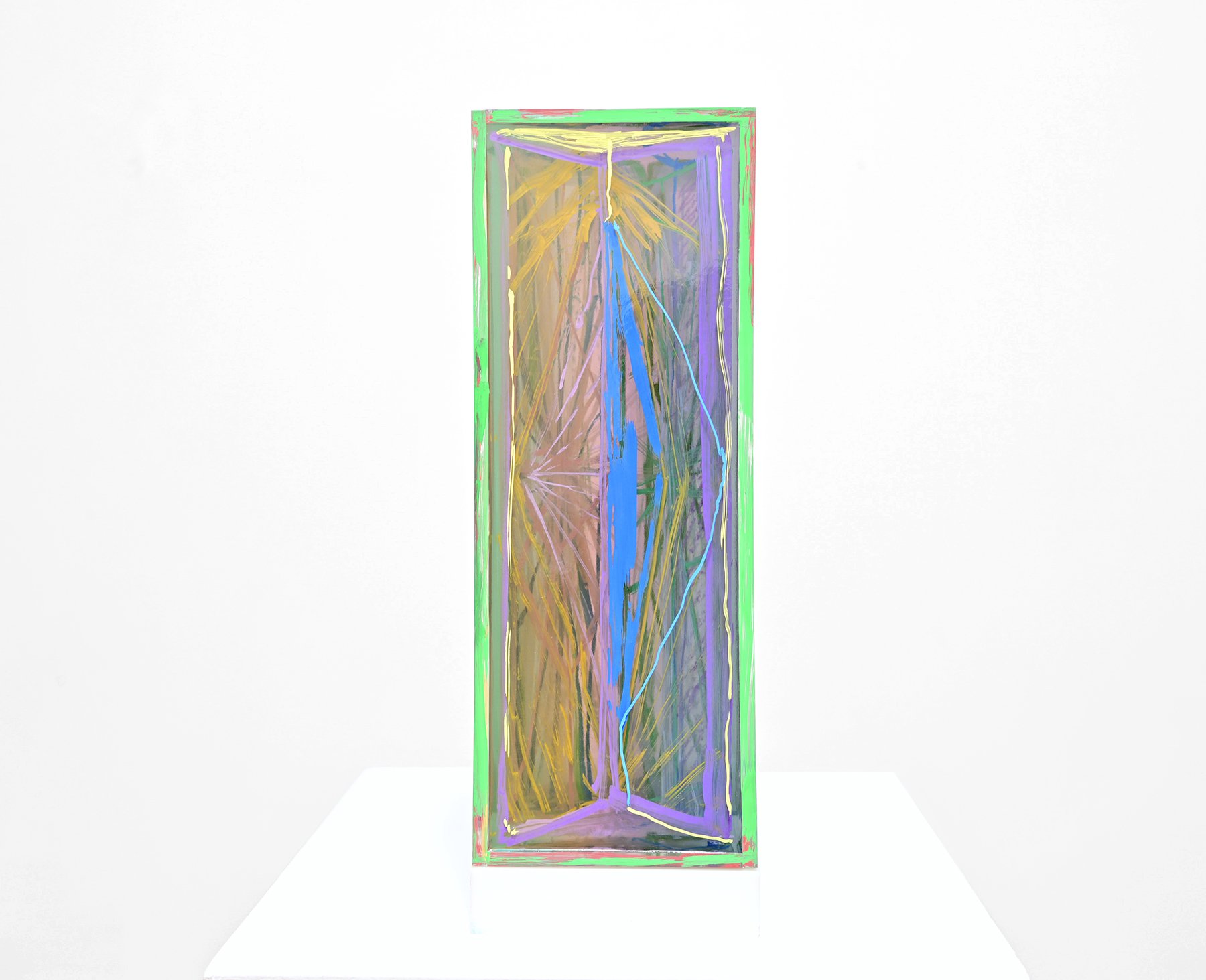   vision quest , resin, pastel, paint acrylic, 17 ½” x 7” x 7”,  2023 