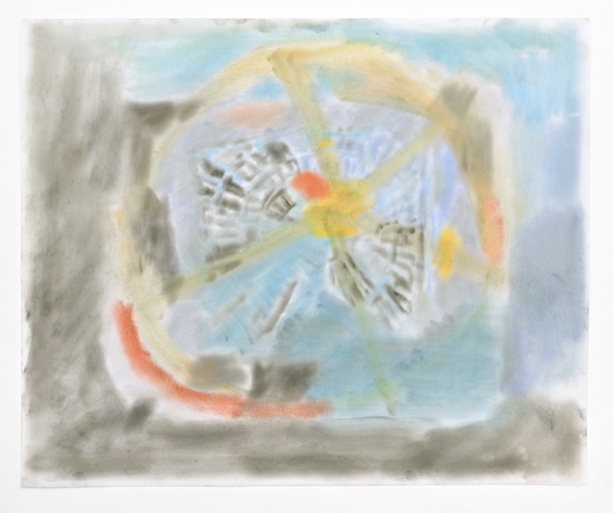   Optic  (  wheel rock  )  pastel on vellum, 17” x 14”, 2024    