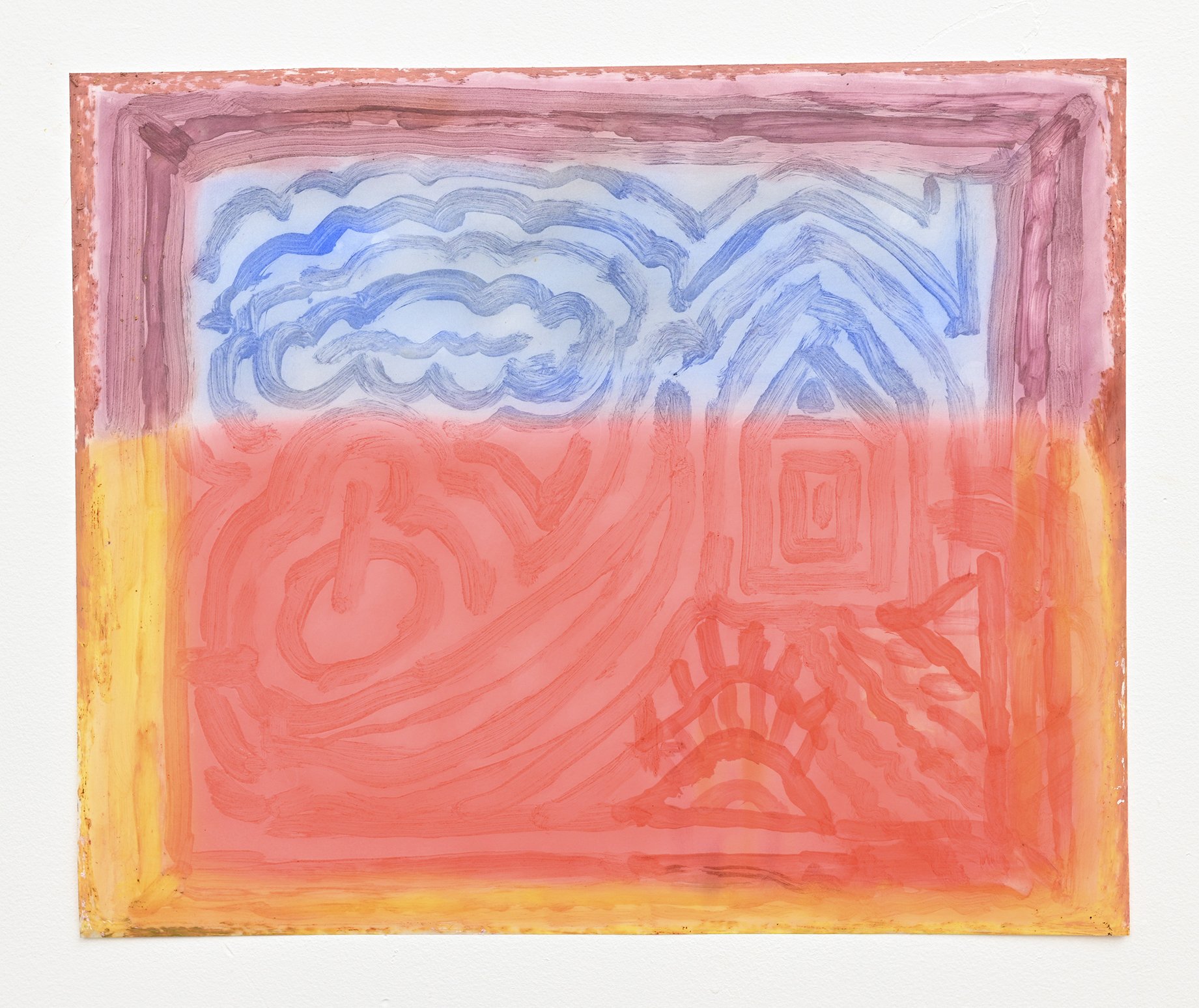   vision 4 , pastel, oil stick and medium on vellum, 17” x 14”, 2023  