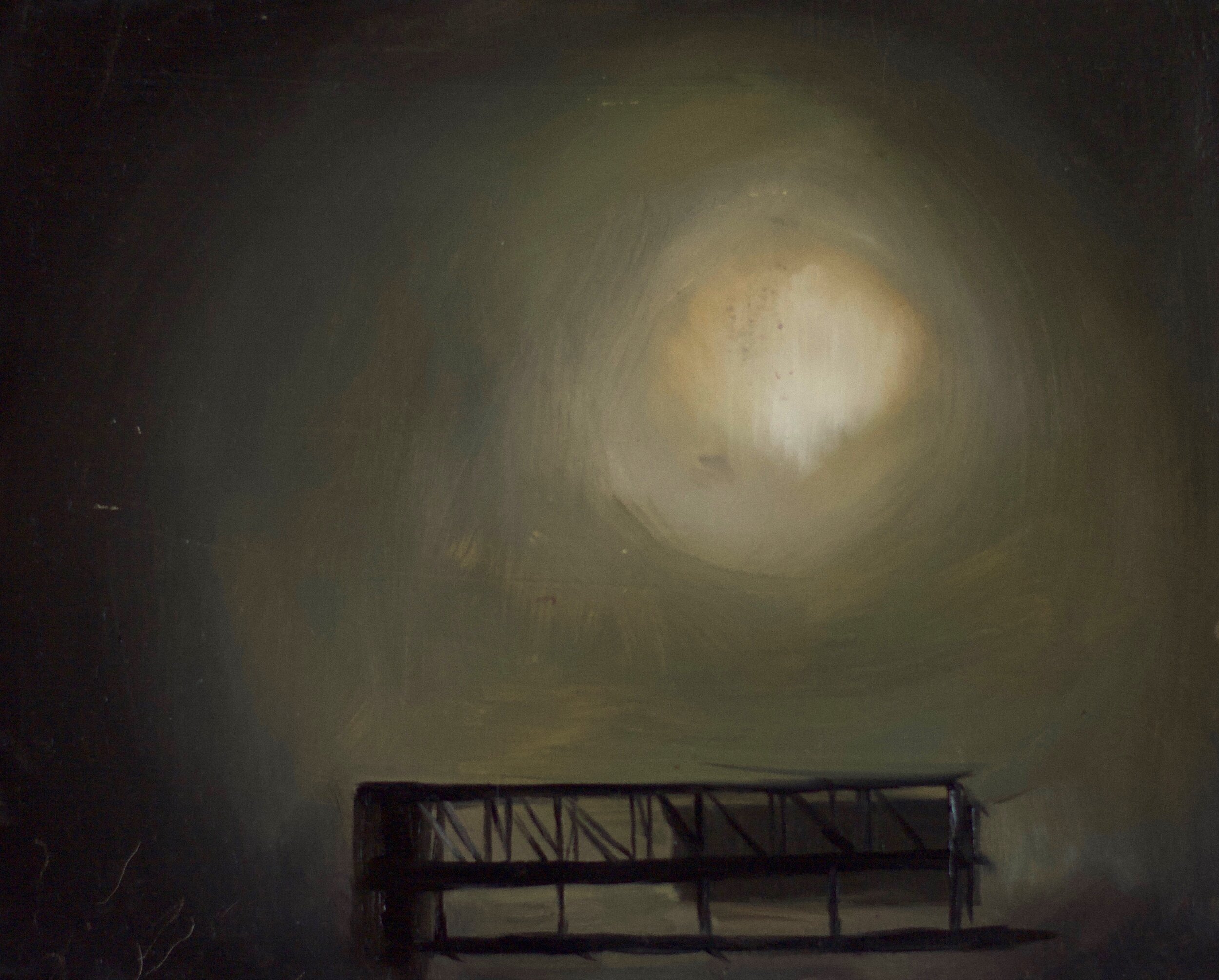 Waffle House at Midnight, 2019, oil on panel, 10 x 8 in / 26 x 20 cm