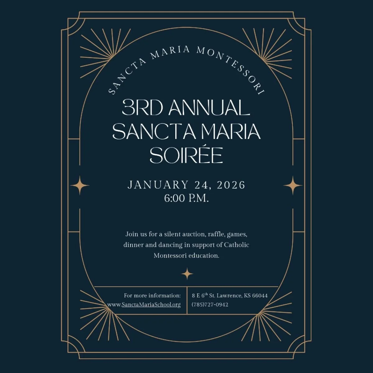 Despite the cold weather, the show goes on at Sancta Maria! 

We&rsquo;re so excited to celebrate our school and Catholic Montessori education at the Sancta Maria Soiree on Saturday! 

Come join us! If you can&rsquo;t join but still would like to pur