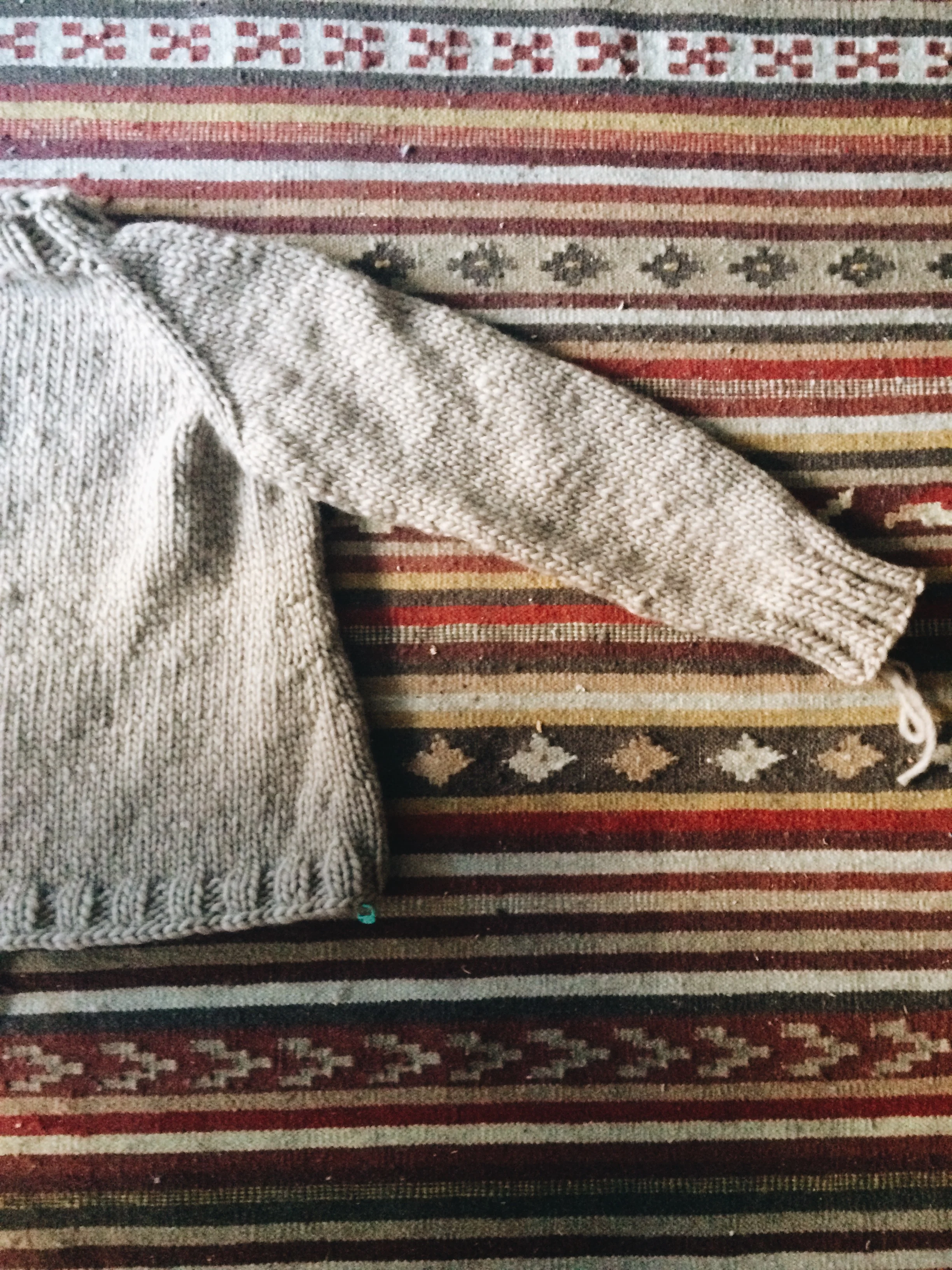  Sweater detail, ends not-yet woven in.&nbsp; 