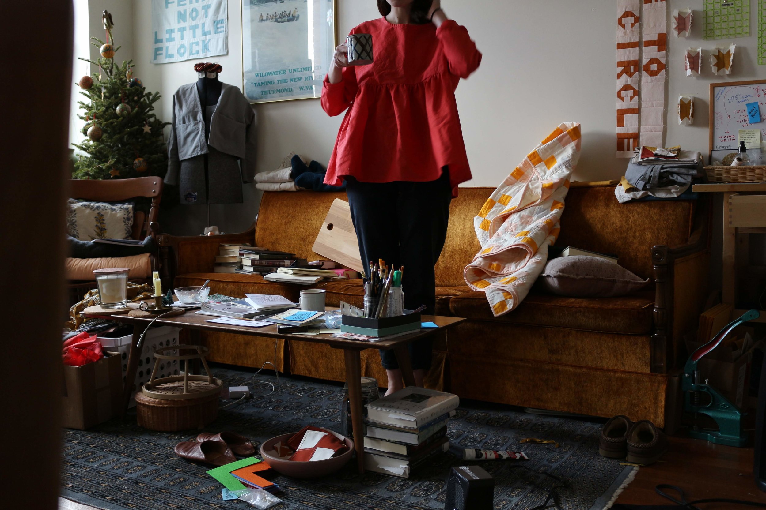  Self-Portrait, Ruffle Box Top in Poppy, 2019 