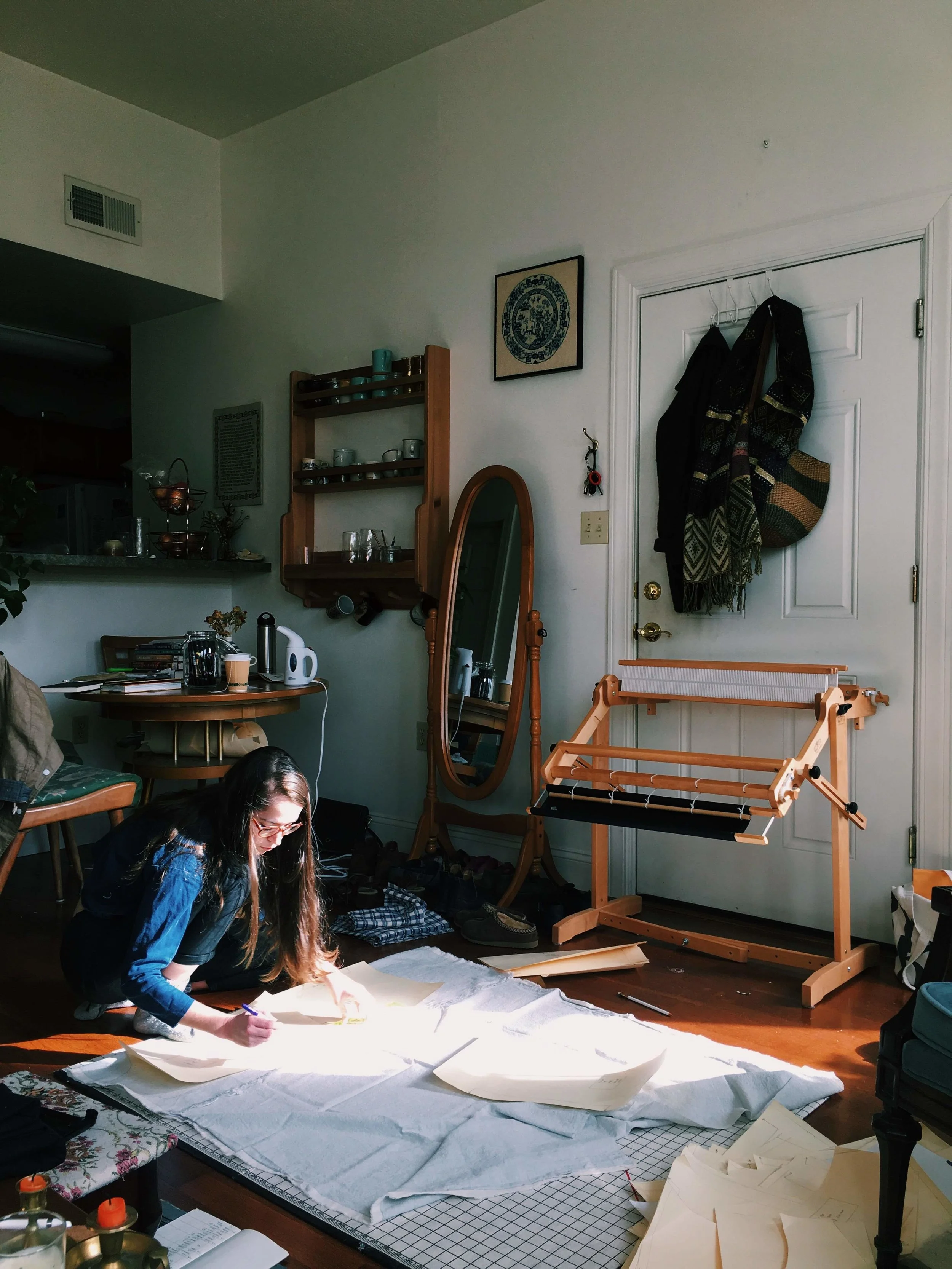work-in-progress, photo by my sister, 2018