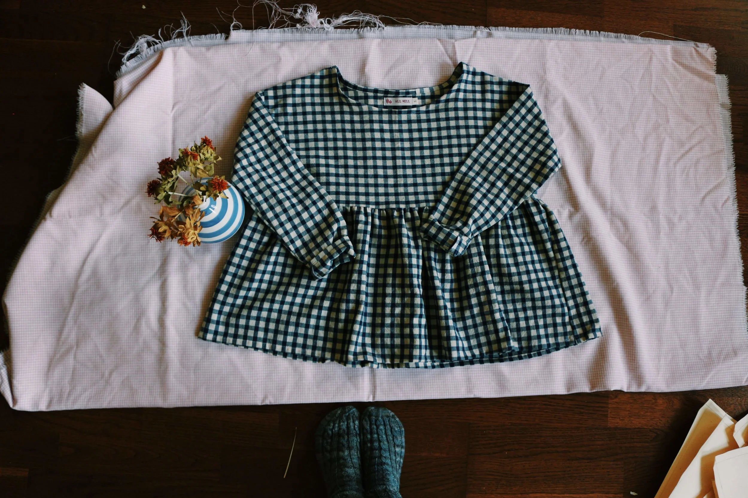 gingham ruffle top, 2018