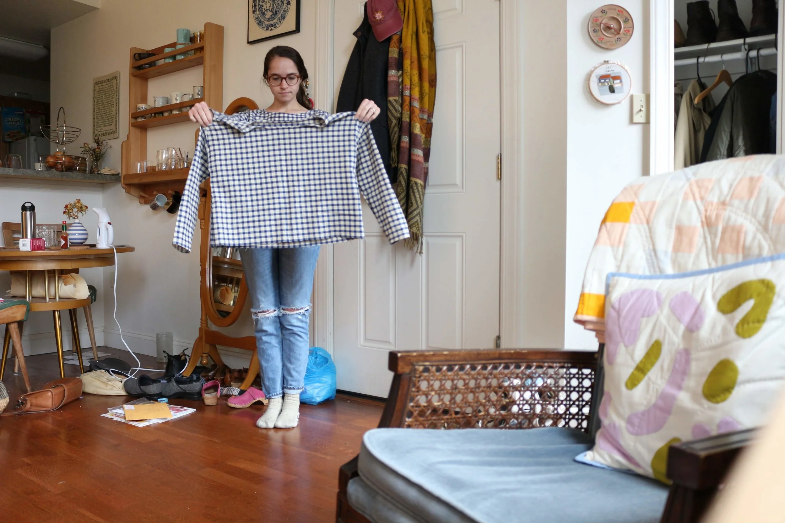  self portrait, gingham box top, 2018 