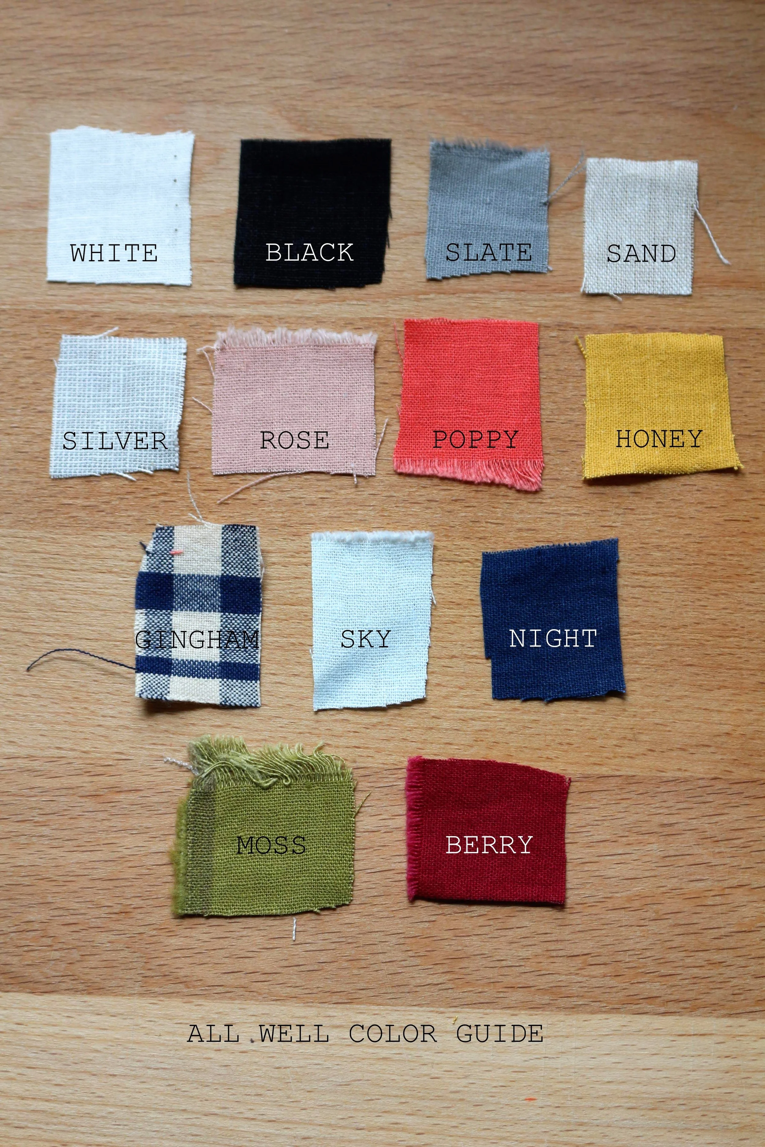  all well color guide, 2018 