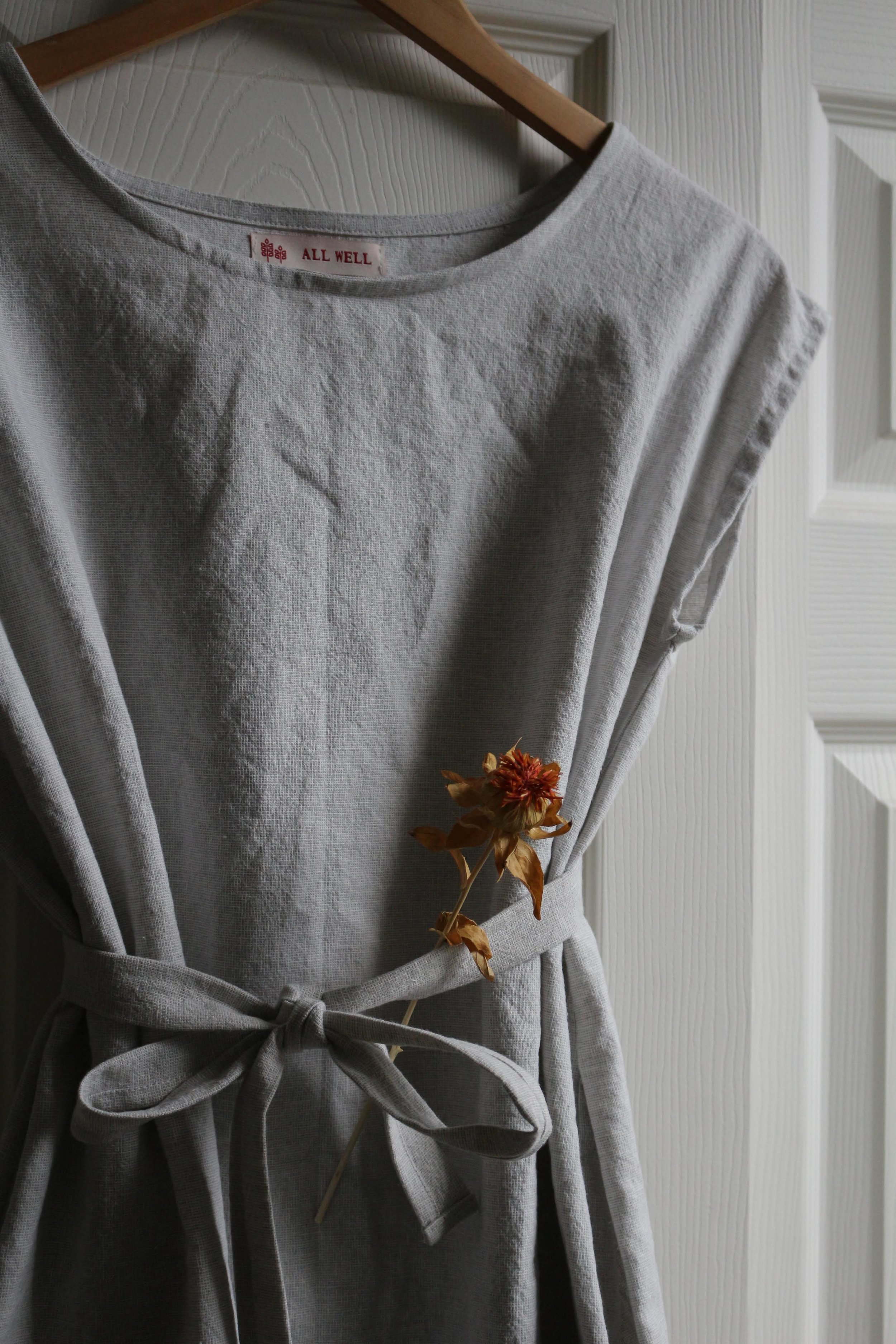  box dress with waist tie, 2018 