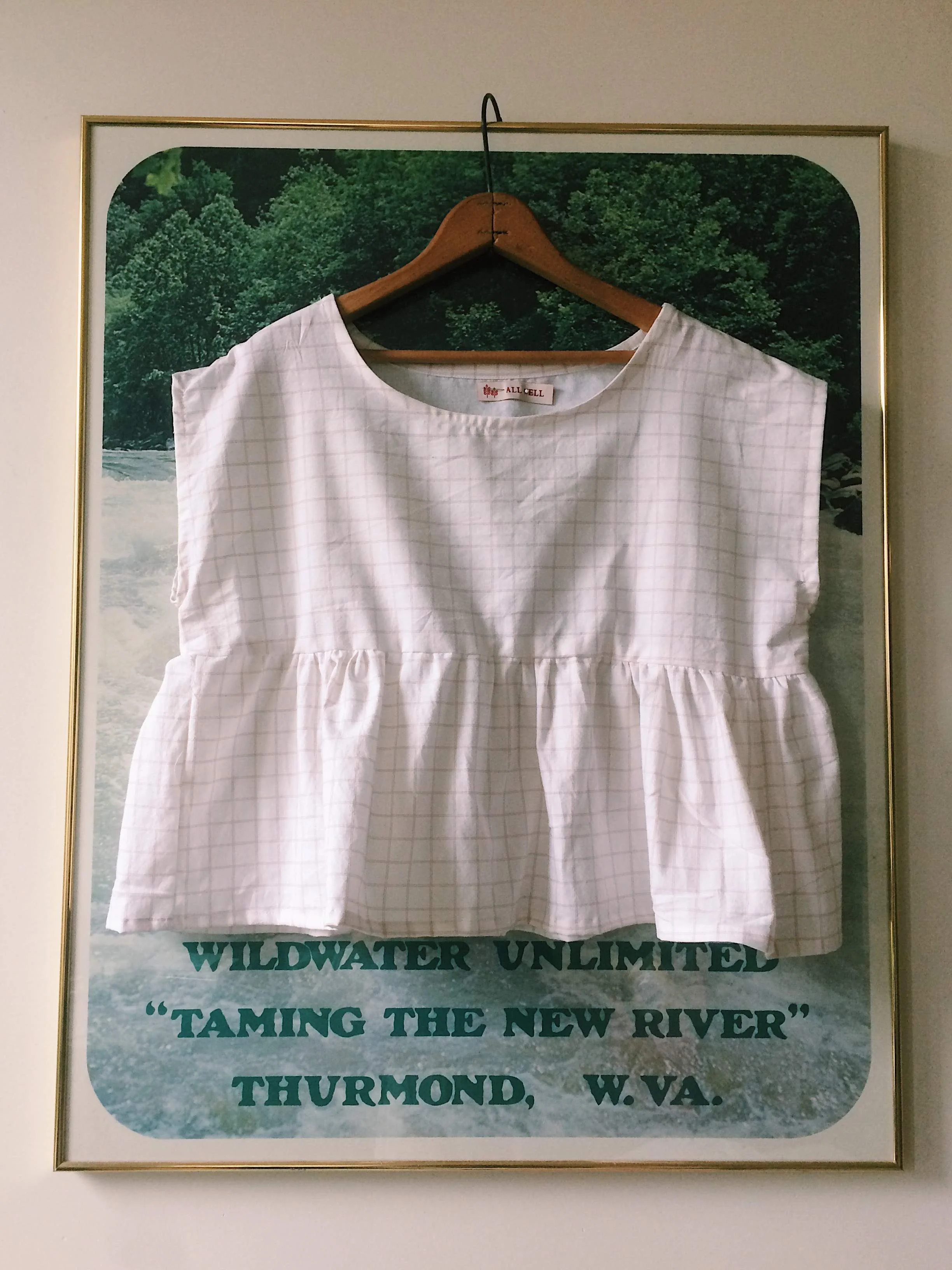 ruffle top made from a secondhand bedsheet, 2018
