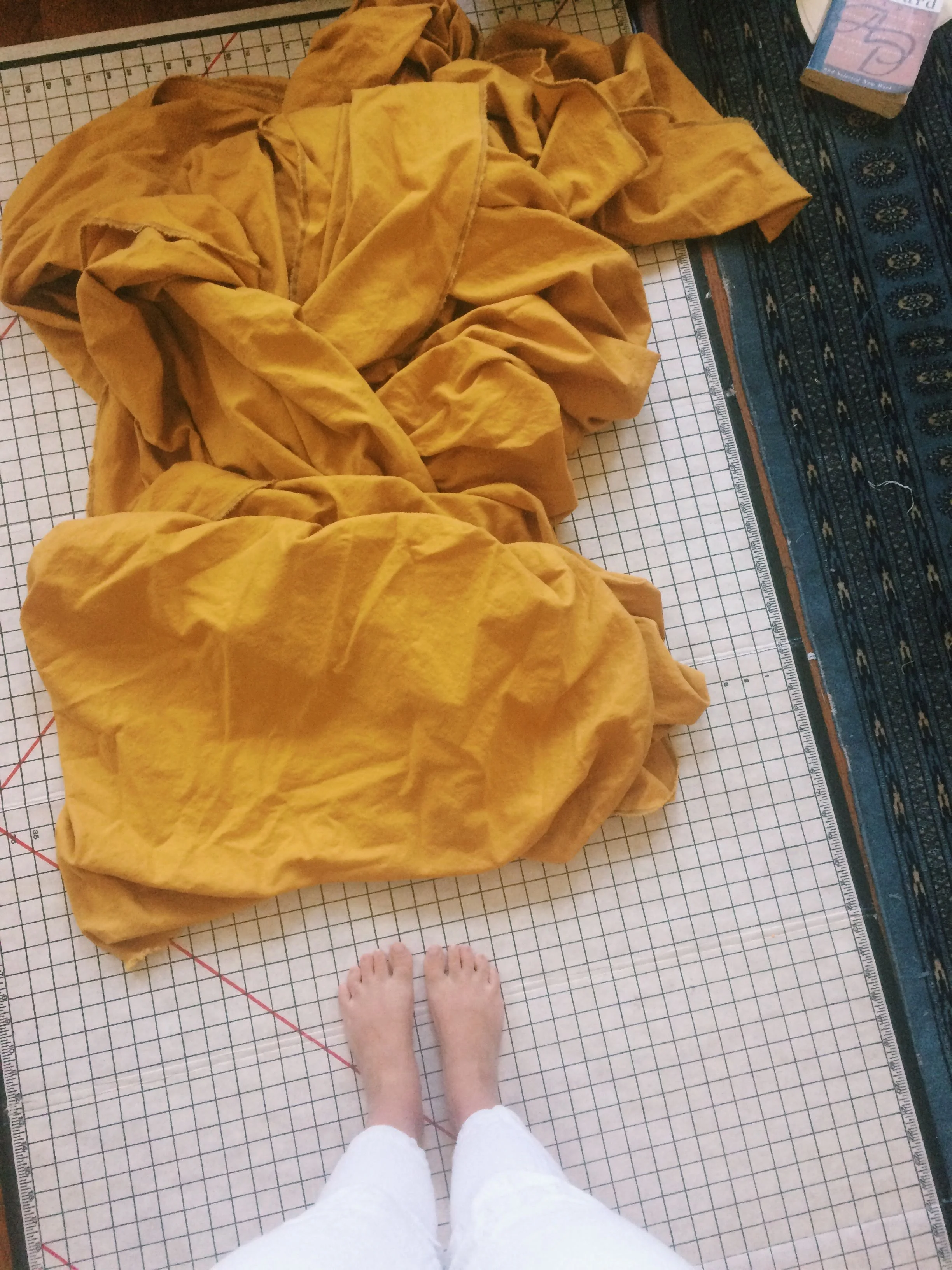 so much yellow linen/rayon fabric, so in love, 2018