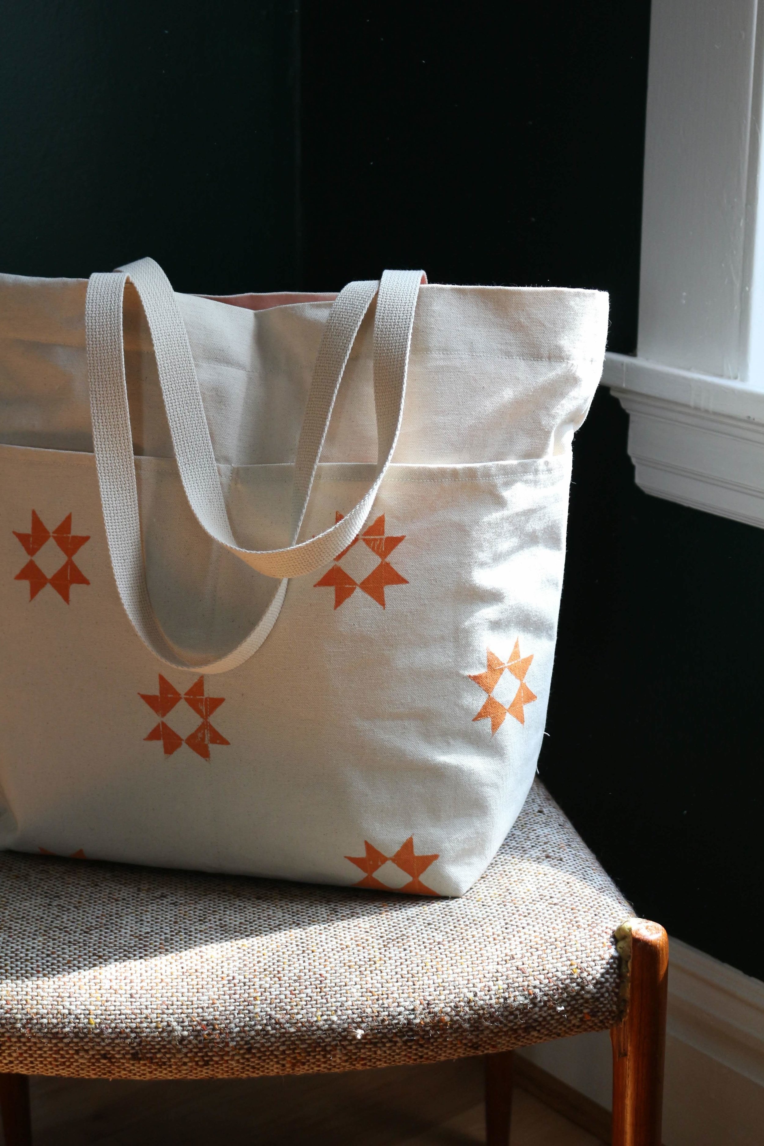  block printing on an  All Well Weekender  