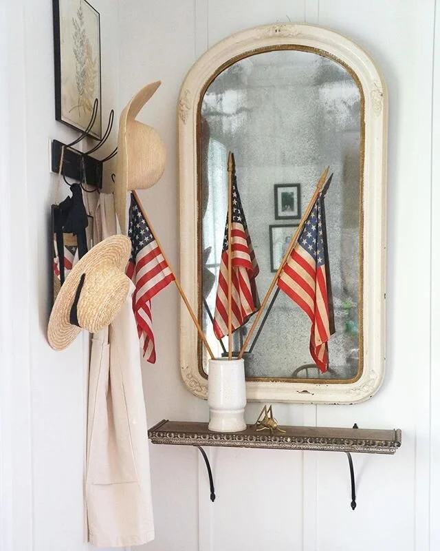 Home of the free, because of the brave. 
We remember. .
.
#memorialday ##fabulousfarmhousefriday #vintagestyle #farmhousedecor #prettyandoverlooked #smallaccount #countryliving #fleamarketstyle #springtime #njhomes #njblogger #bhghome #bhgflowers #bh