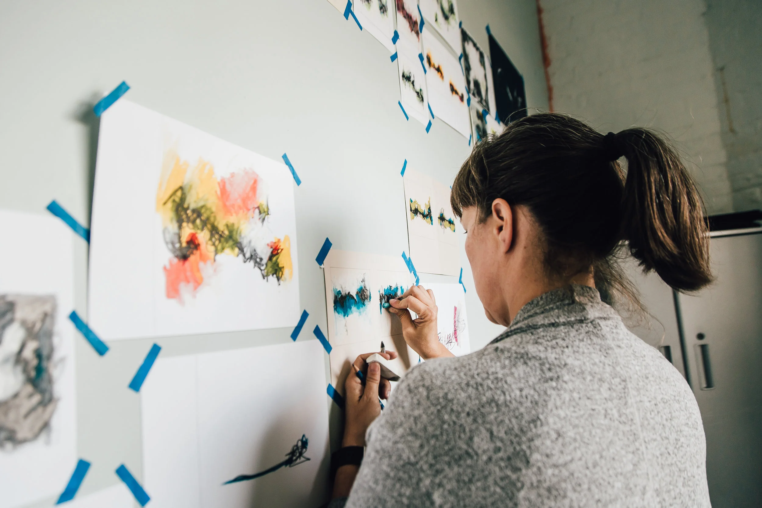Holly Bechiri works out of her studio/office in Downtown Grand Rapids. Photo by Erika Townsley Photography.