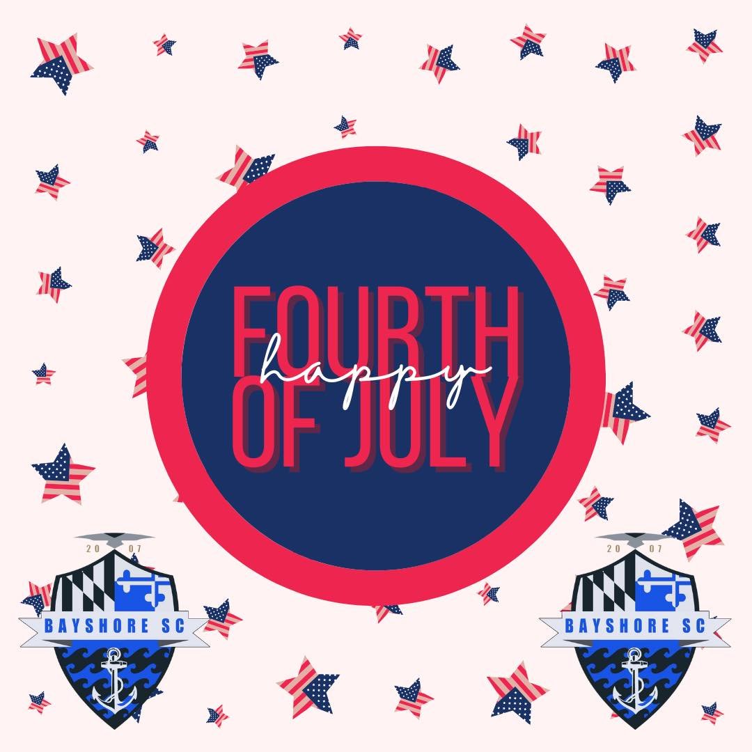 Happy Fourth of July from the Bayshore SC family!  #BayshoreSoccerClub ⚽️🌊