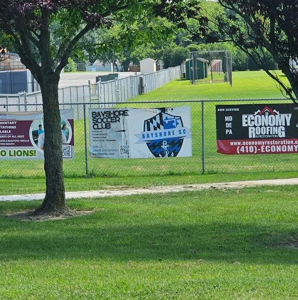 If you&rsquo;re in Centreville, check out our new banner at QACHS!  #BayshoreSoccerClub ⚽️🌊