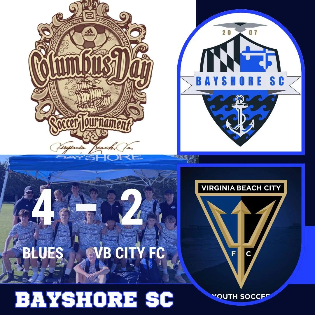 After a tough 2-1 loss in the first game, Bayshore Blues bounce back in their second game with a 4-2 win in day one of the Beach FC Columbus Day Tournament!  #BayshoreSoccerClub #BayshoreBlues ⚽️🌊