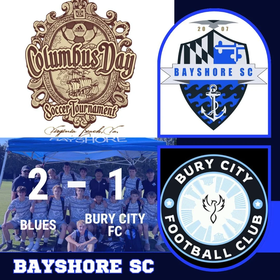 Bayshore Blues earn two wins today to secure first place at the Beach FC Columbus Day Tournament! #BayshoreSoccerClub #BayshoreBlues ⚽🌊